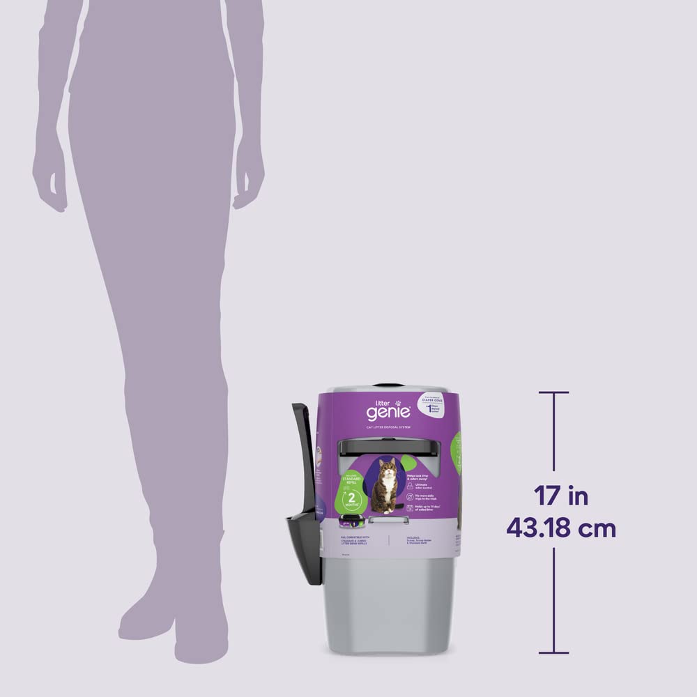 Litter Genie Standard Pail Cat Litter Box Waste Disposal System Box