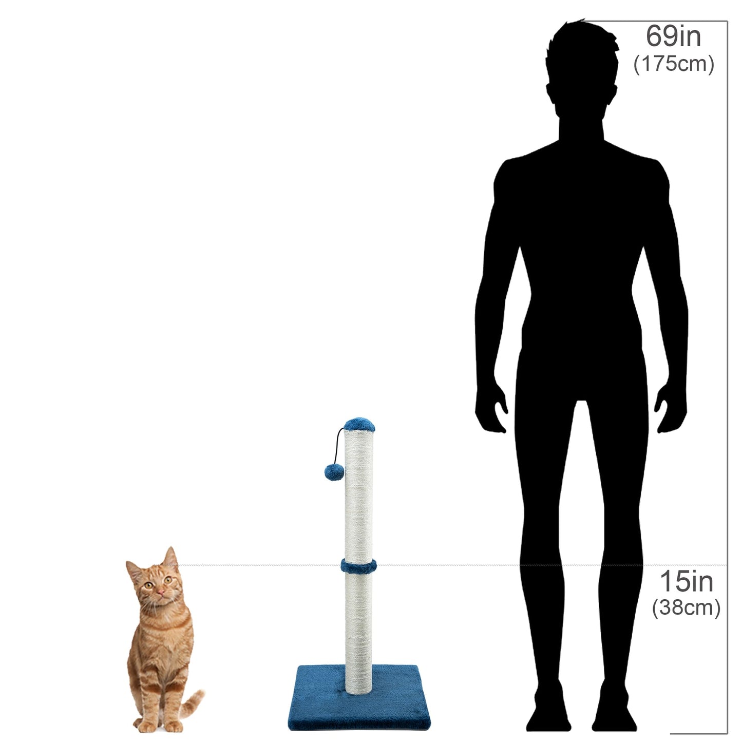 Dimaka 29" Tall Cat Scratching Post, Claw Scratcher with Scratcher