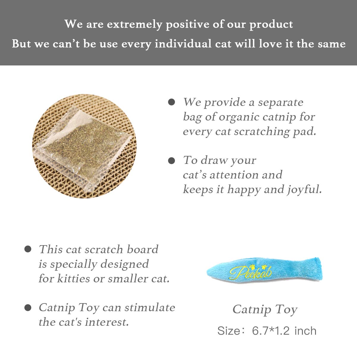 PEEKAB Cat Scratcher Cardboard Reversible Cat Scratch pad Kitty Pad