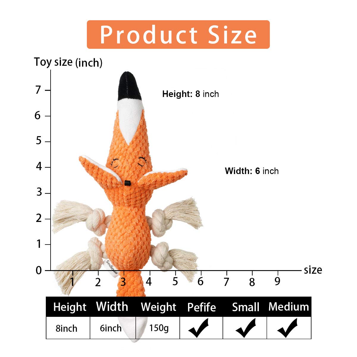 Sedioso Cute Squeaky Dog Toy, Stuffed Plush Toy for Puppies, Plush