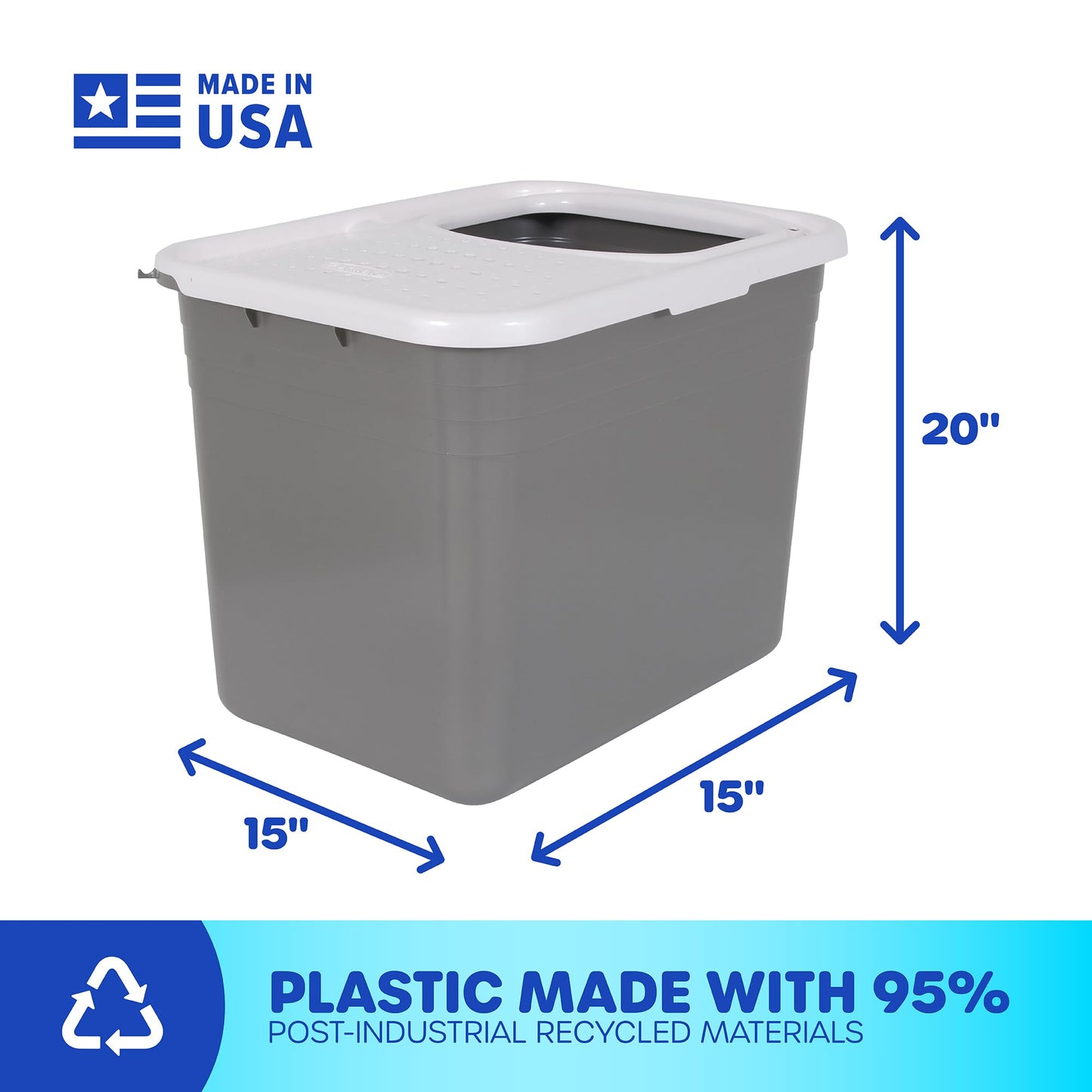 Petmate Enclosed Cat Litter Boxes with Hinged Lid and Wide Top Box