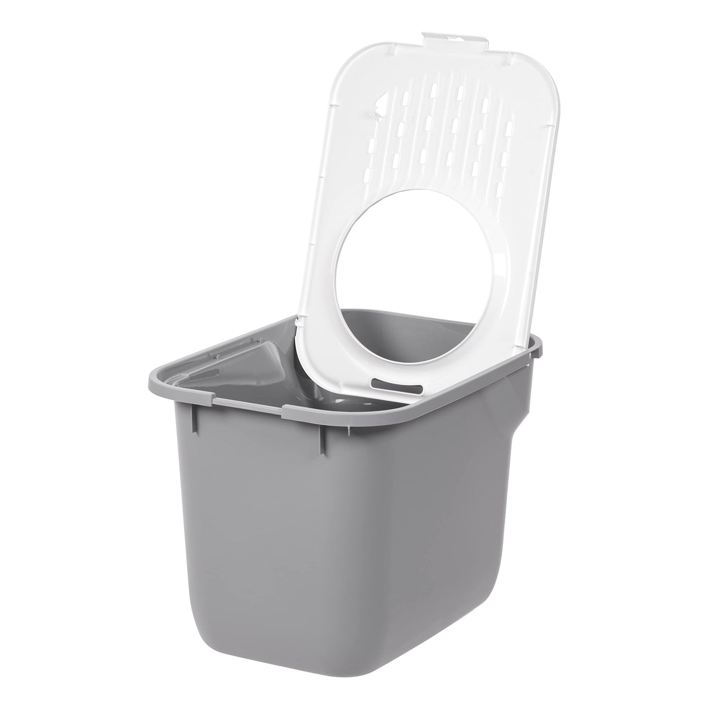 IRIS USA Cat Litter Box Large Top Entry with Lid, Enclosed Litter Box