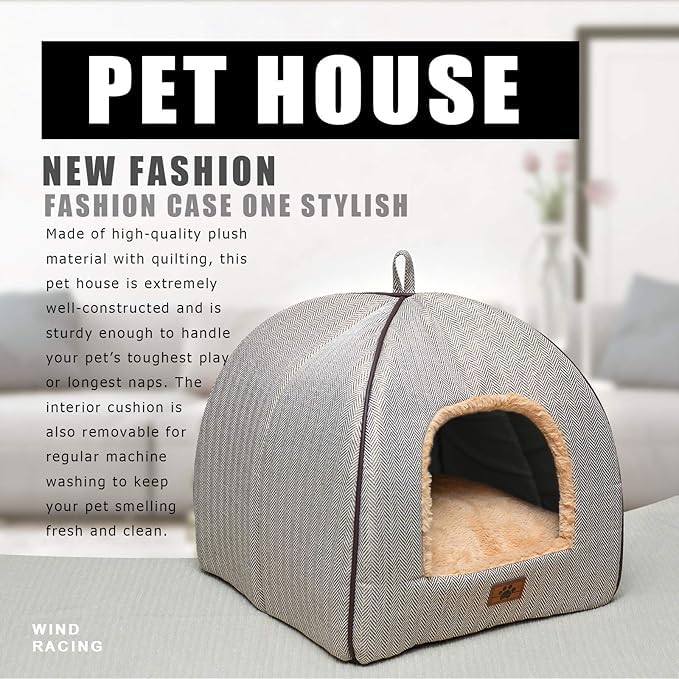 WINDRACING Cat Bed for Indoor Cats Cat Cave Beds Cat House Cat Bed