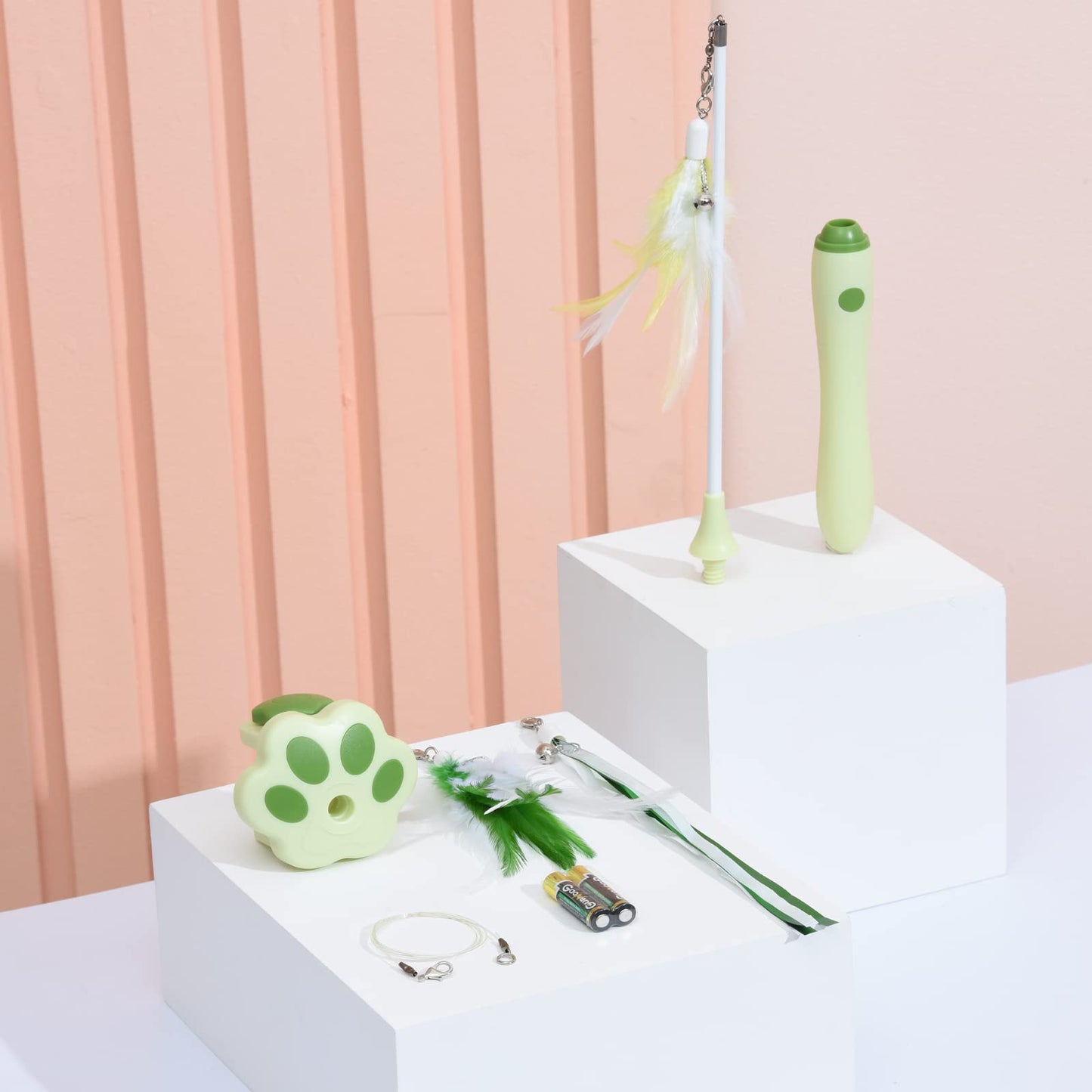 BEBOBLY 3-in-1 Retractable Cat Wand Toy for Indoor Cats Wand