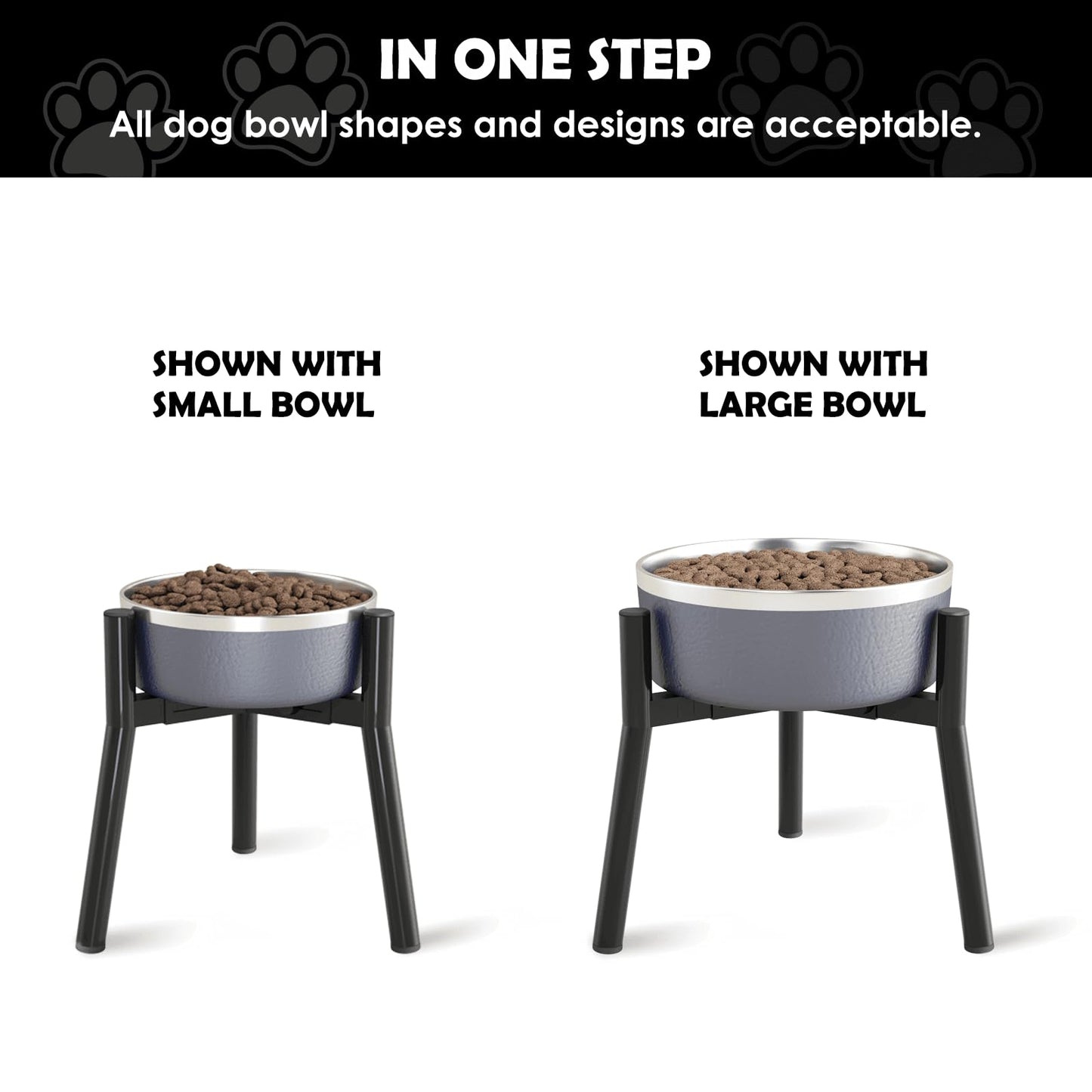 SHAINFUN Adjustable Dog Bowl Stand, Tall Elevated Feeder for Bowl