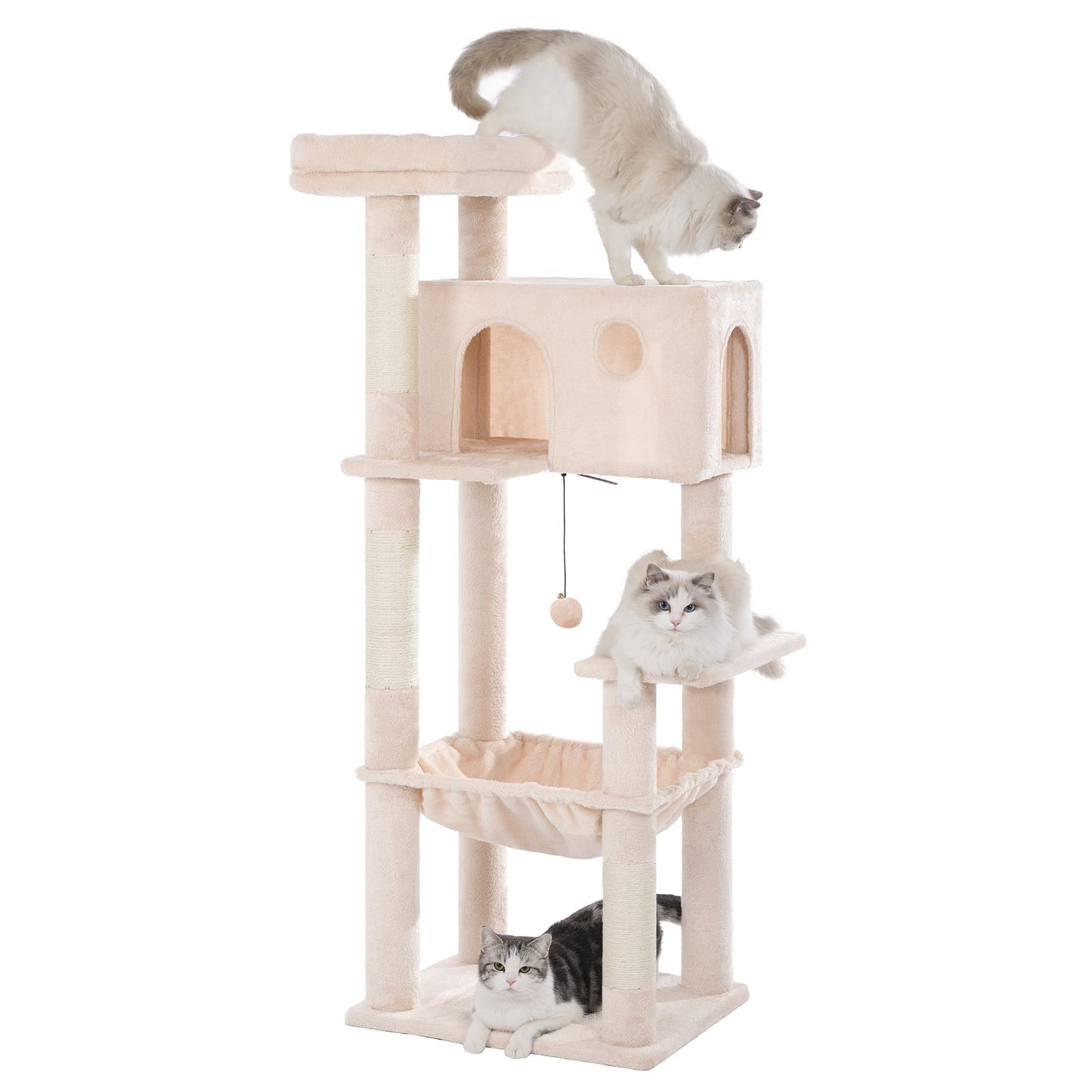 Pawfessor 54” Cat Tree with Big Hammock 21x17” XL Cat Tower