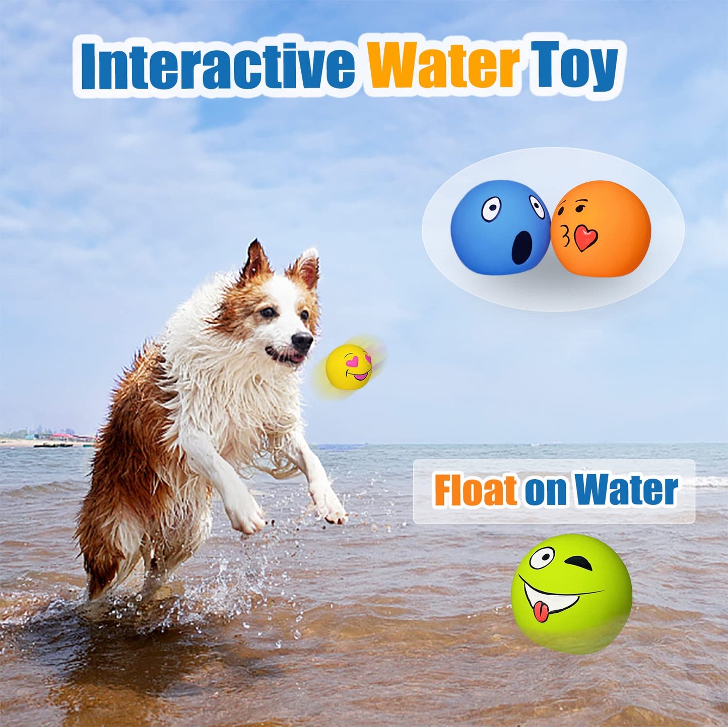 HOLYSTEED Squeaky Dog Toys for Medium Dogs, Soft Latex Squeaky Balls