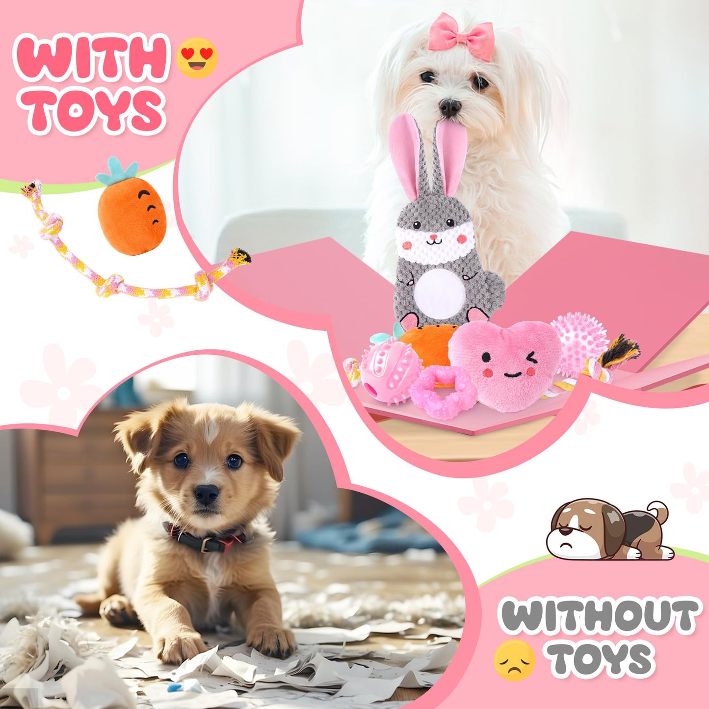 Zeaxuie Puppy Toys for Teething 9 Pack Small Dog Set With Chew