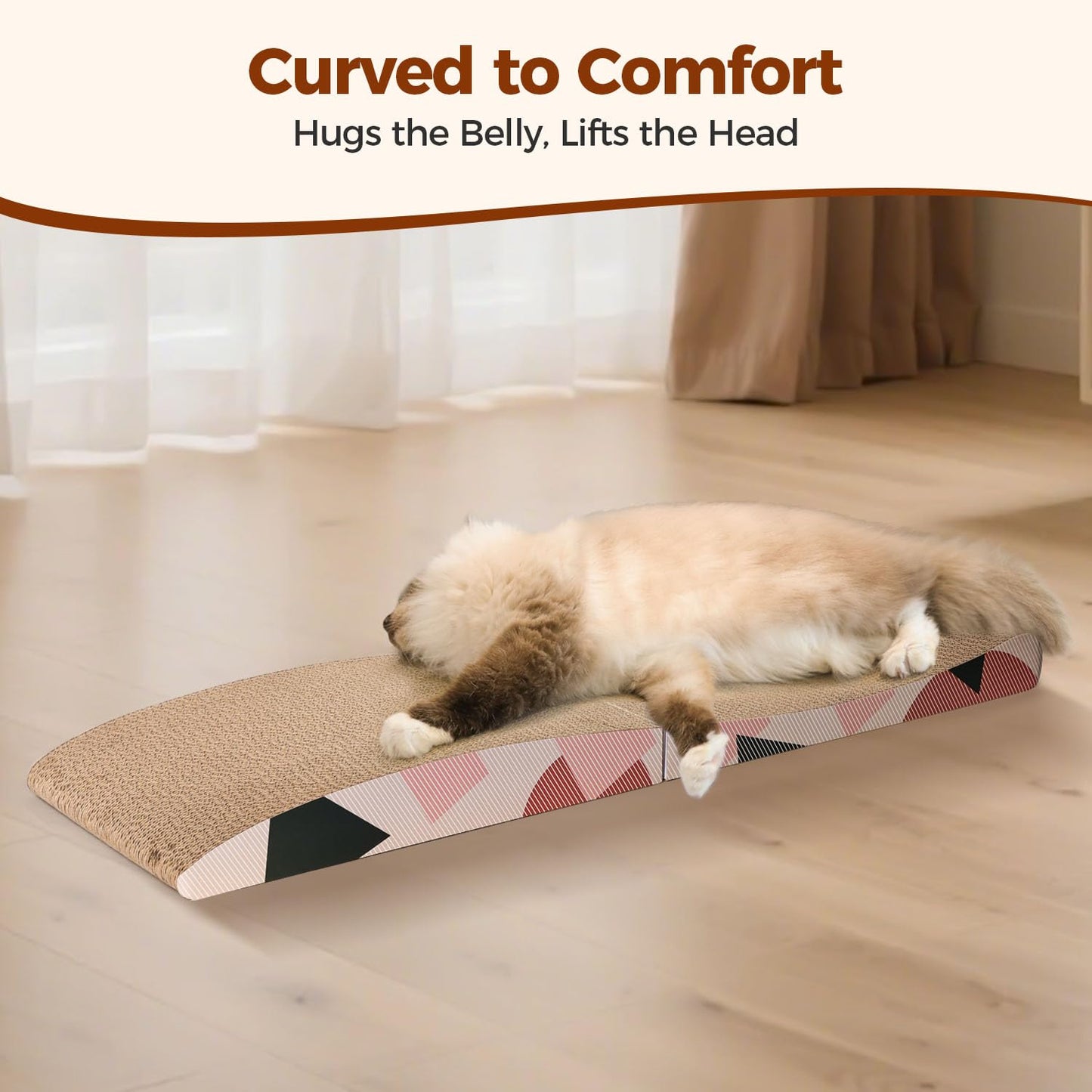 ComSaf Cat Scratcher Carboard Pad x10", Large Cat Scratcher Bed Pad