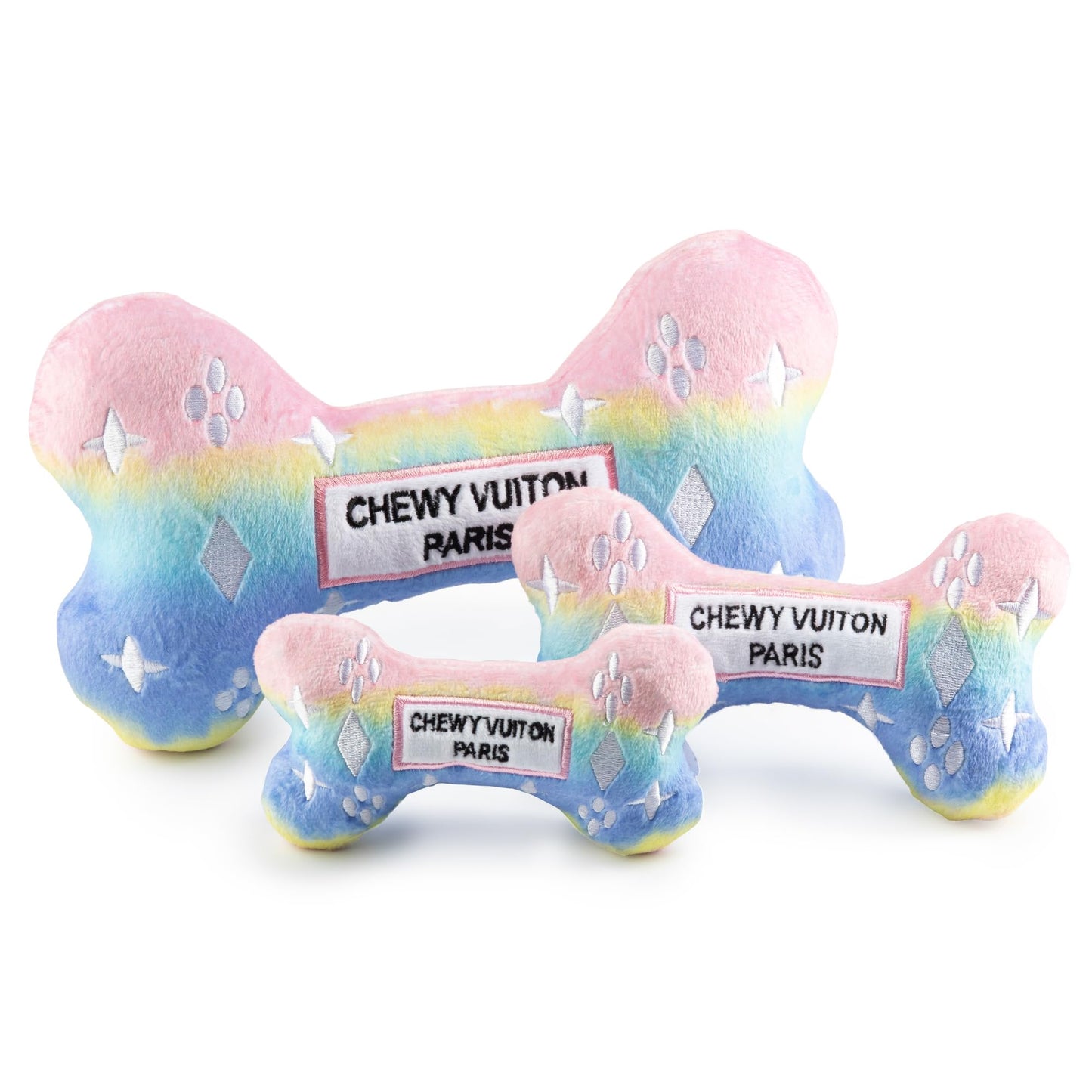 Haute Diggity Dog Chewy Vuiton Bone Plush Squeaky Dog Toy