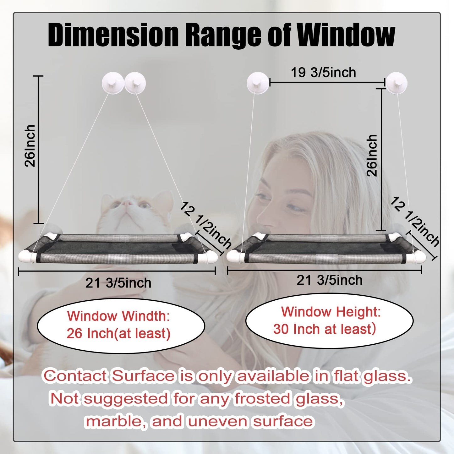 Cat Window Perch, Cordless Foldable Hammock Bed for Large Cat Bed