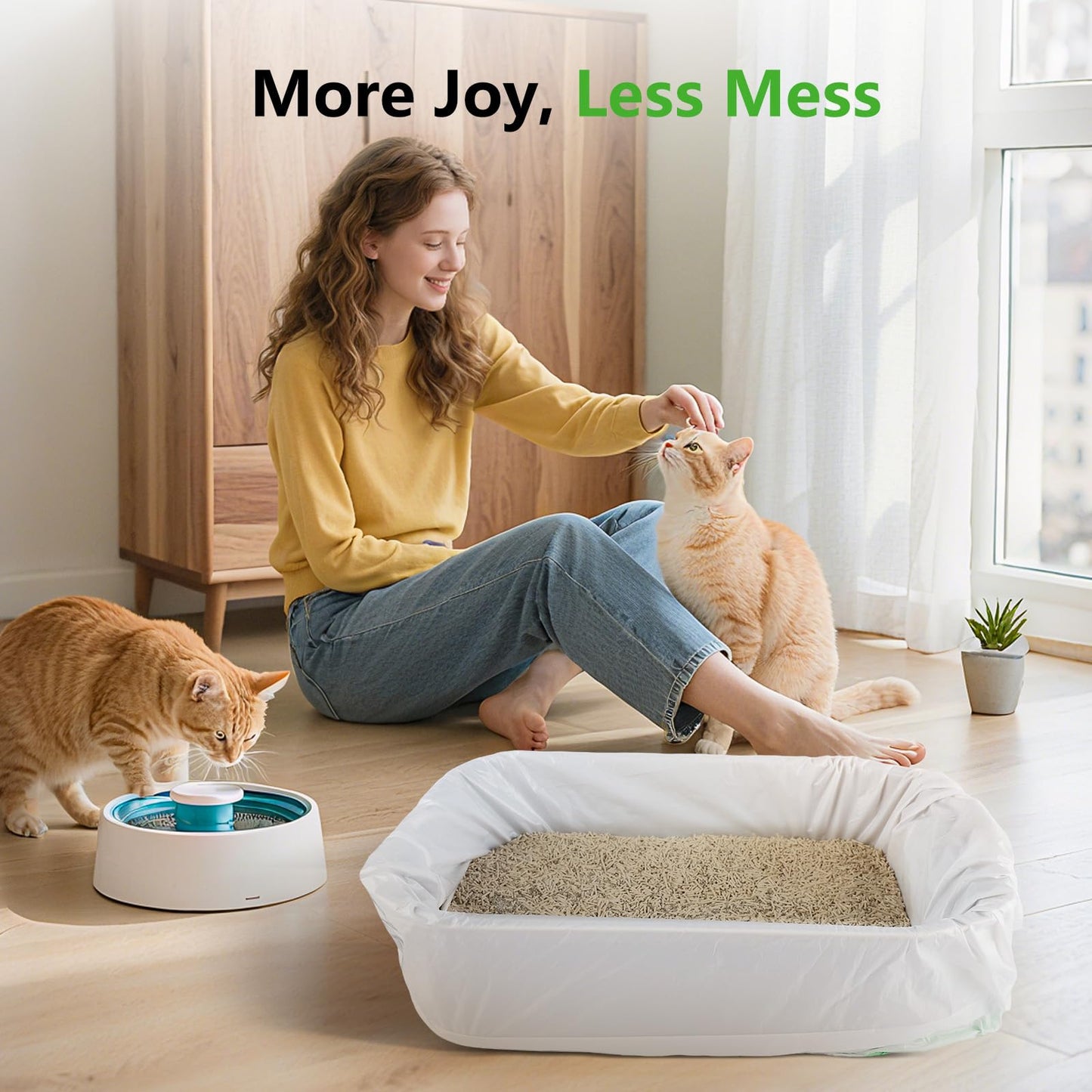 40 Count Cat litter Box Liners, 36" x 16" Large Extra Durable Tray