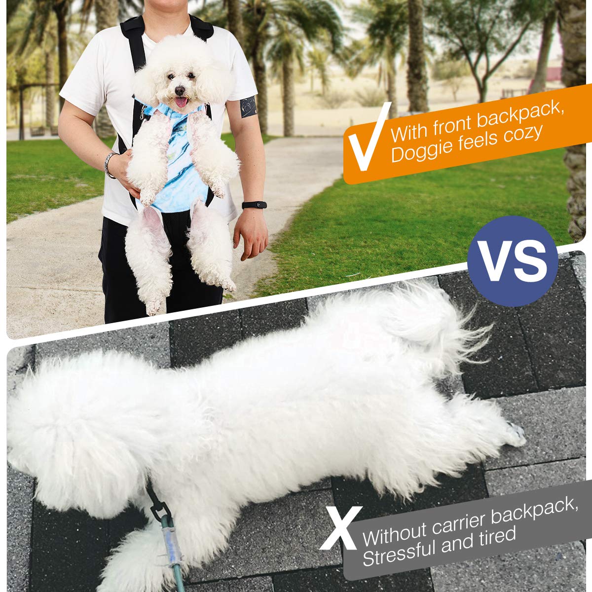 Pawaboo Adjustable Carrier Backpack for Dog Cat, Pet Front Dog Carrier