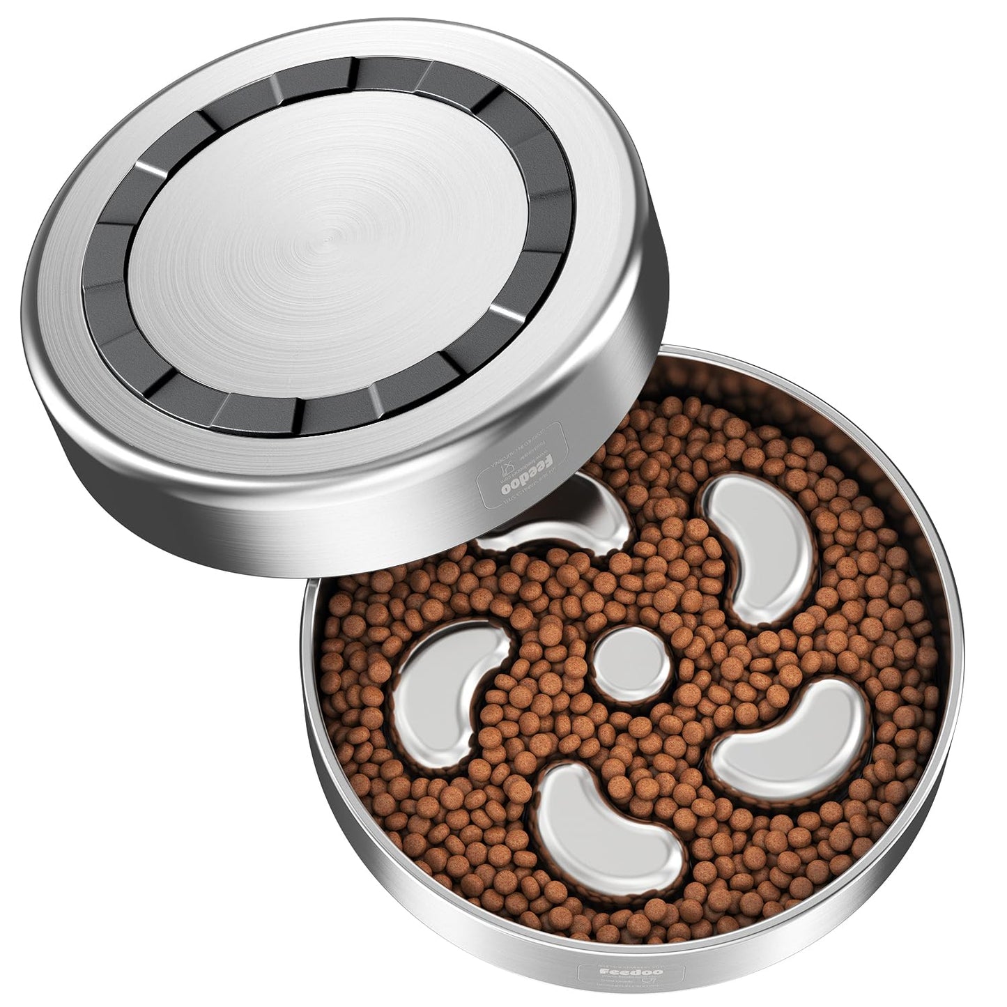 Feedoo Slow Feeder Dog Bowl-2Cups for Medium Breeds, Double Puzzle