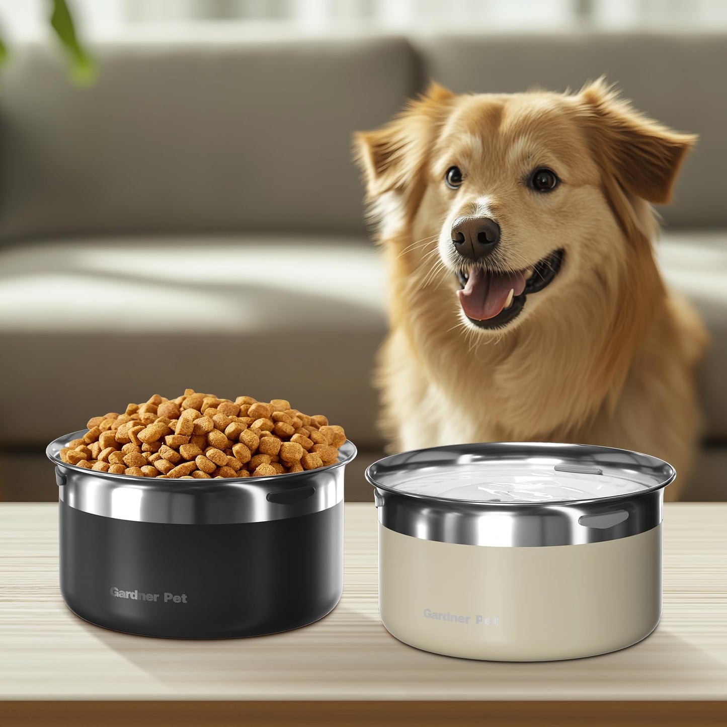 Gardner Pet Dog Bowls Stainless Steel No Spill Water Bowl, Slow Bowl