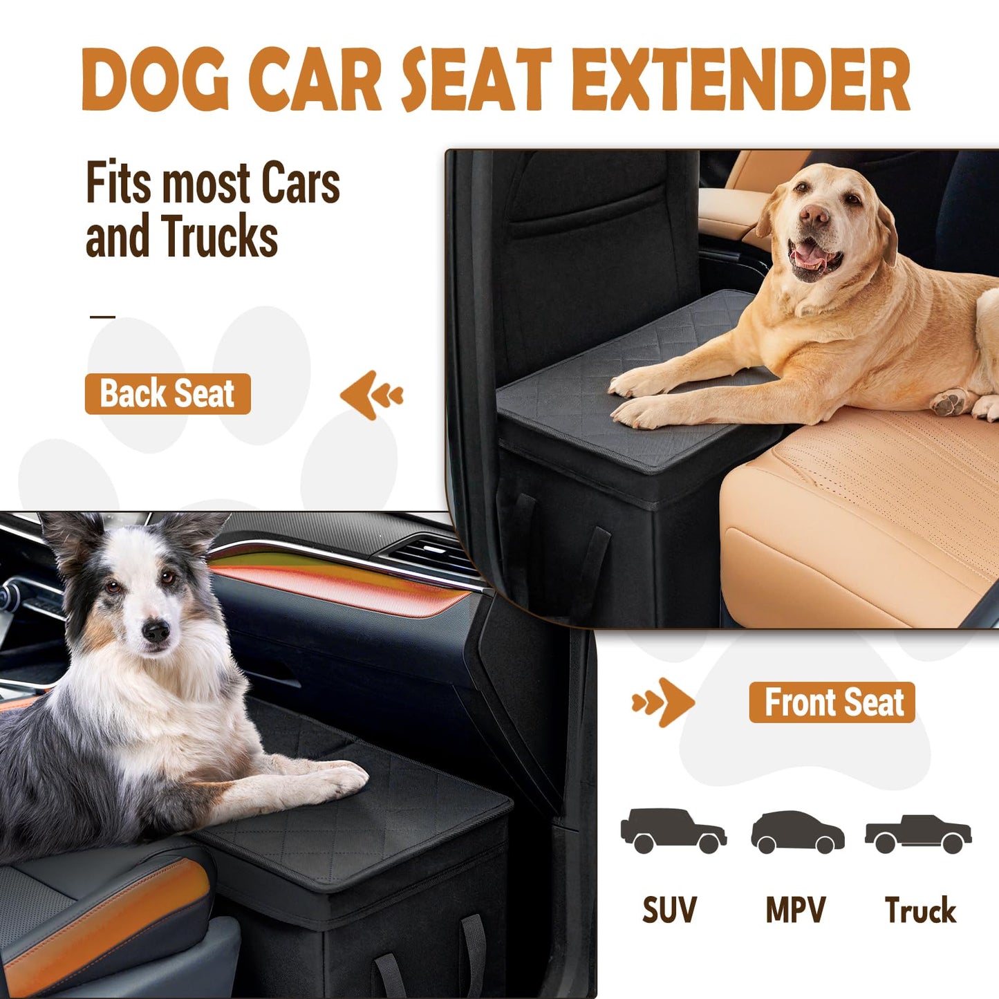 UNICITII Car Seat Extender for Large Dogs, Back Seat Extender Seat