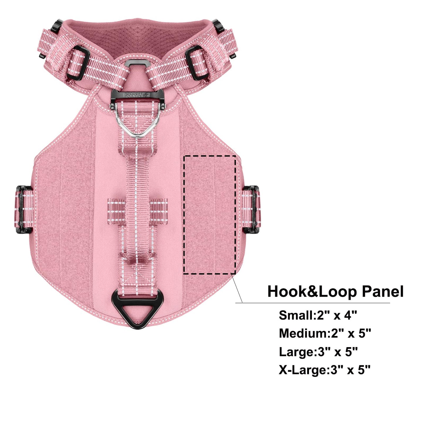 ICEFANG GN8 Tactical Dog Harness for Large Sized Dogs,Full Metal Leash