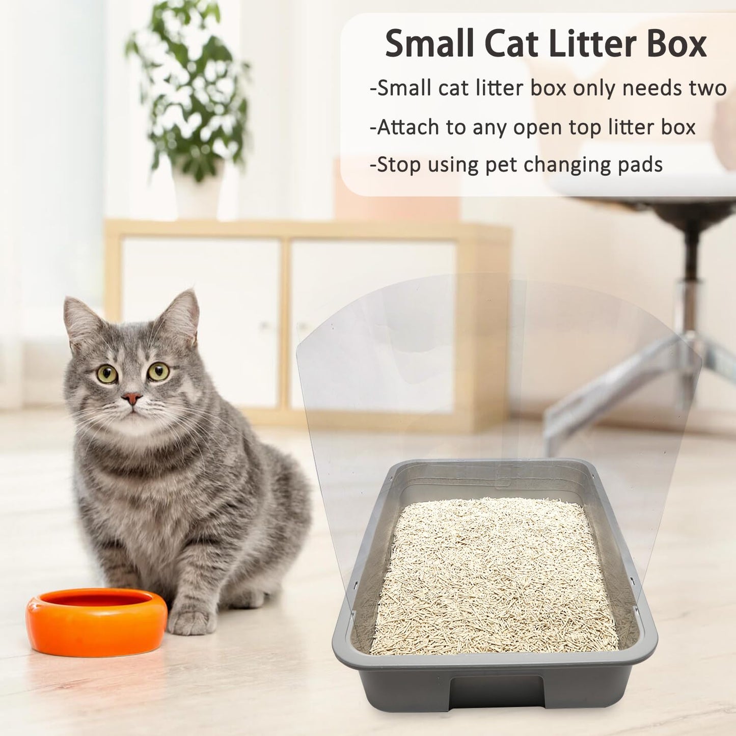 YOILES 12PCS Cat Litter Box Pee Shields,Transparent Easy Clean Box