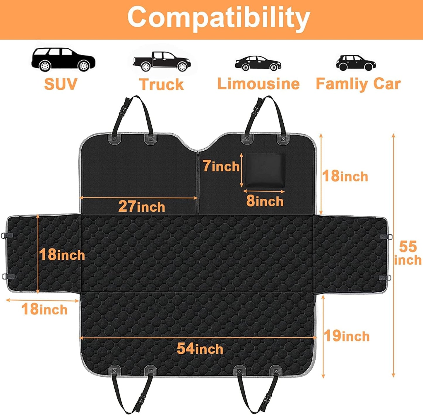 Mancro Dog Hammock for Car, 2026 Upgraded 600D Heavy Duty Seat