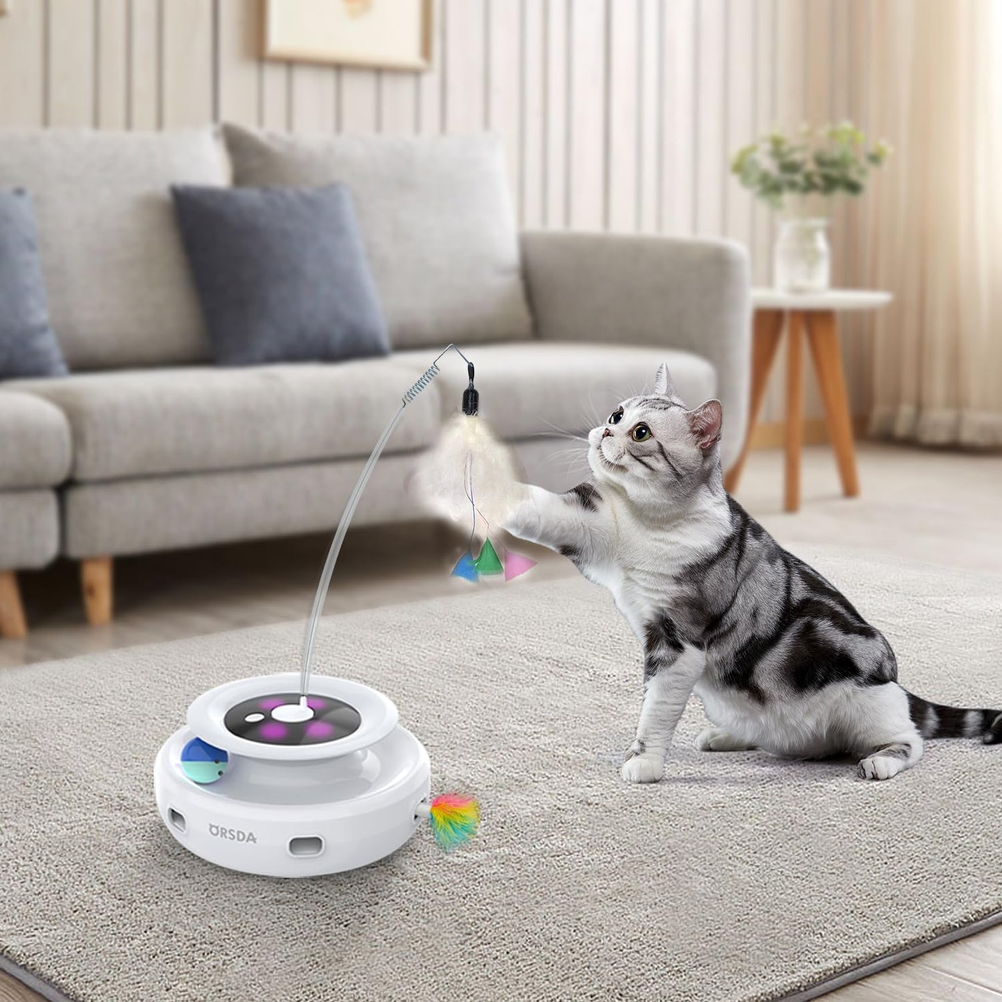 ORSDA 3in1 Interactive Cat Toys Replacement Attachments 7PCS Wand