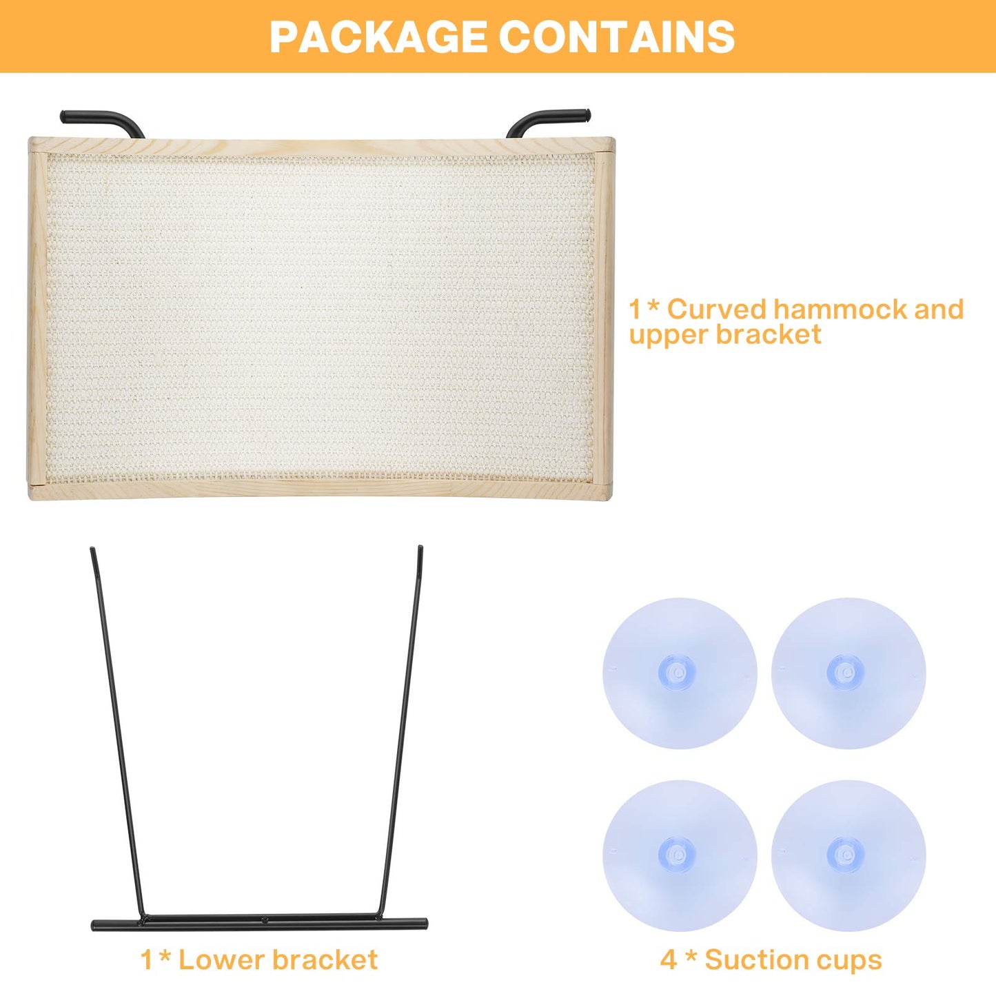 Pecute Cat Window Perch Sisal Scratcher 1, Cat Hammock for Scratcher