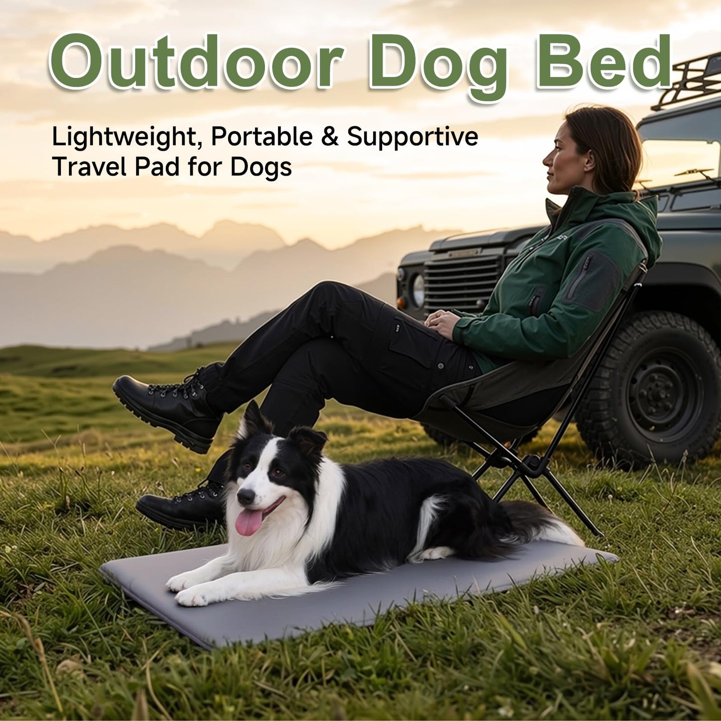 WAYIMPRESS Waterproof Dog Crate Pad, Medium Crate Mat Bed, Outdoor Bed