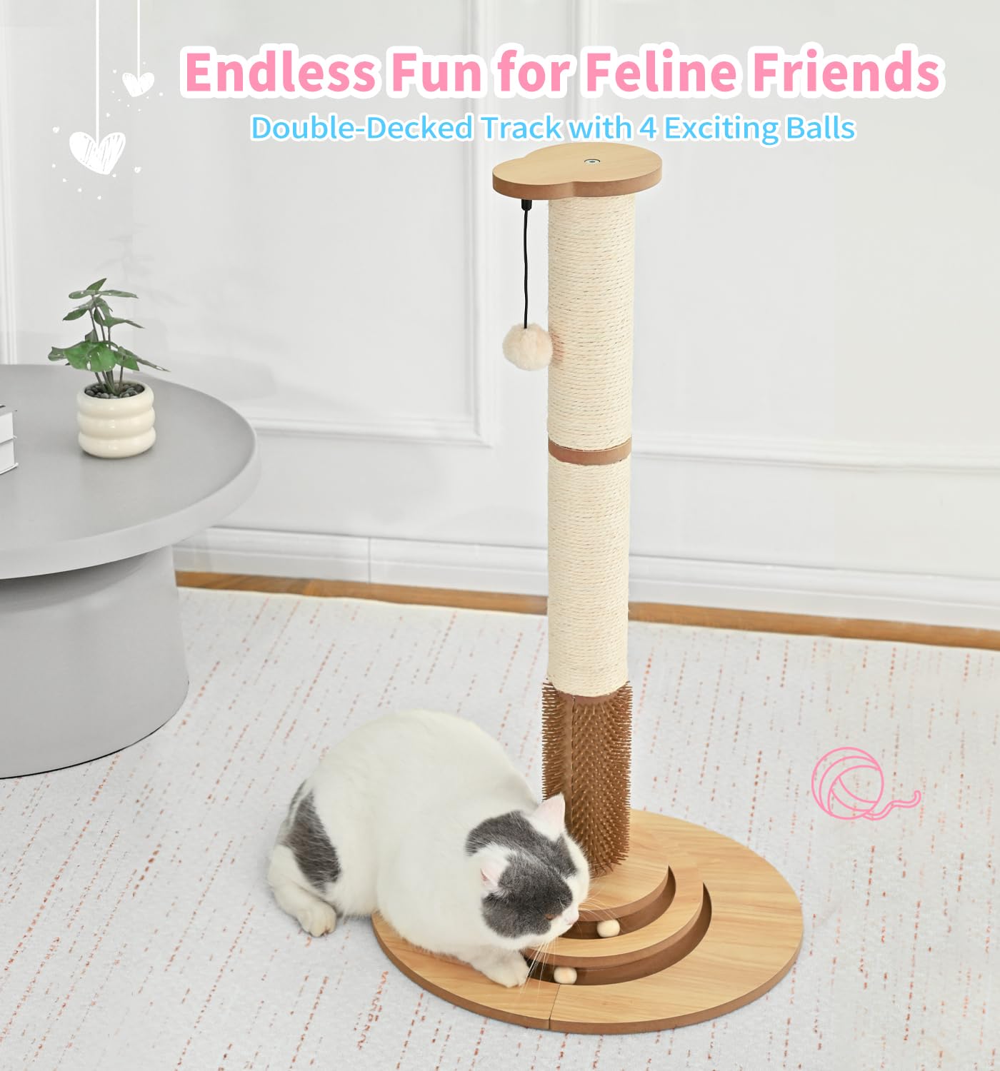 Made4Pets Cat Scratching Post Sisal Cat Scratcher Kitten Toys Tower