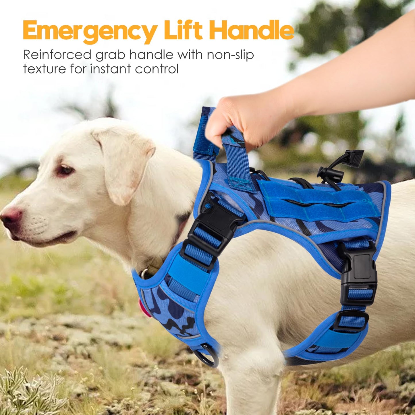 Heavy-Duty Tactical Dog Harness for Large Dogs, No Pull Harness