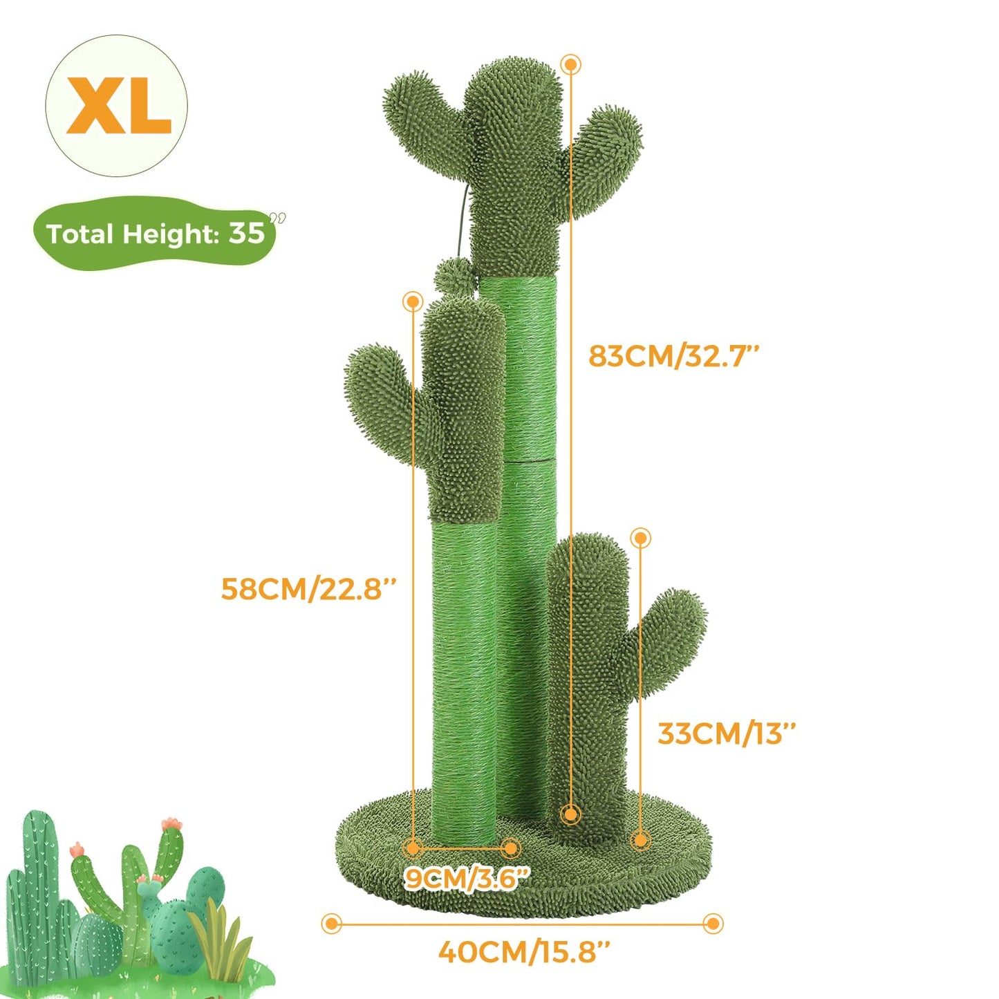 PAWZ Road Cat Scratching Post Cactus Cat Scratcher Featuring Scratcher