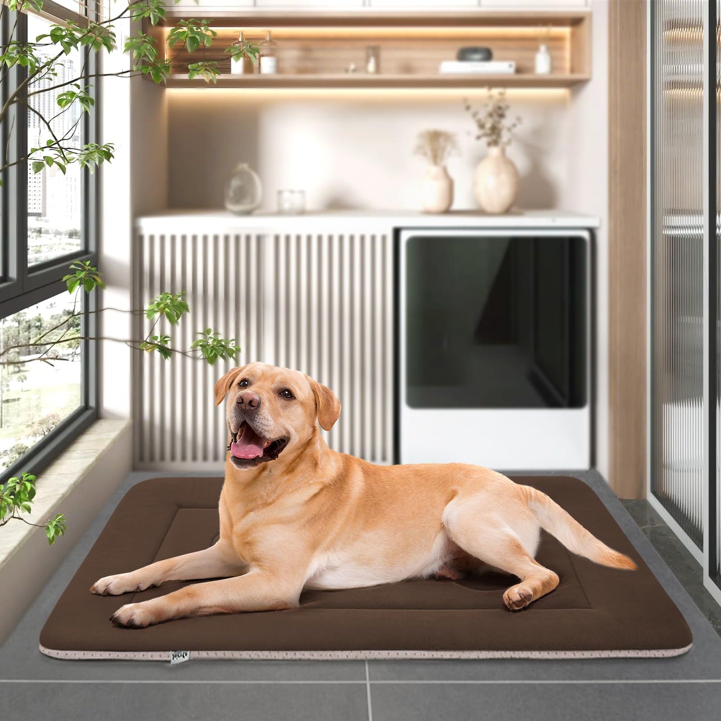JoicyCo Large Dog Bed Soft Dog Crate Pad Mat, Non-Slip Bottom Crate