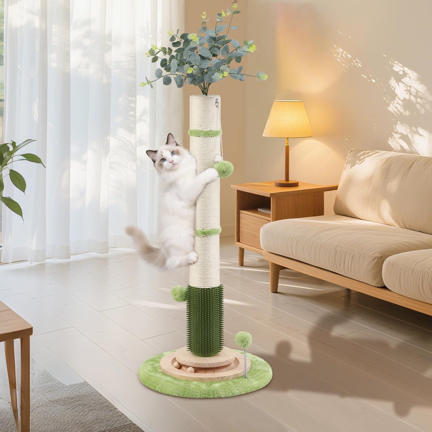 45'' Tall Cat Scratching Post, Diameter Sisal Rope Scratching Post