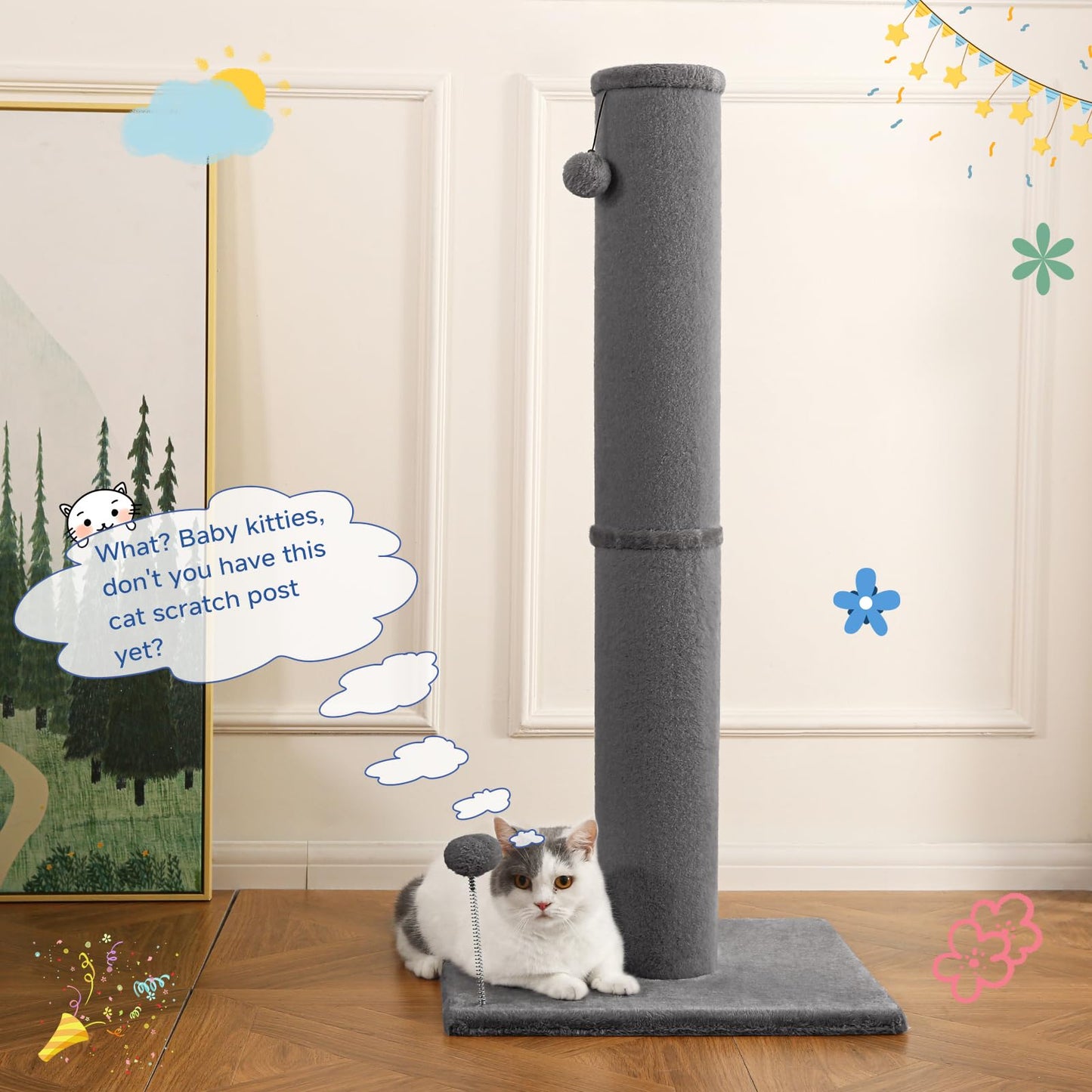 Cat Craft Cat Scratching Post Carpet Scratching Post 41" for Scratcher