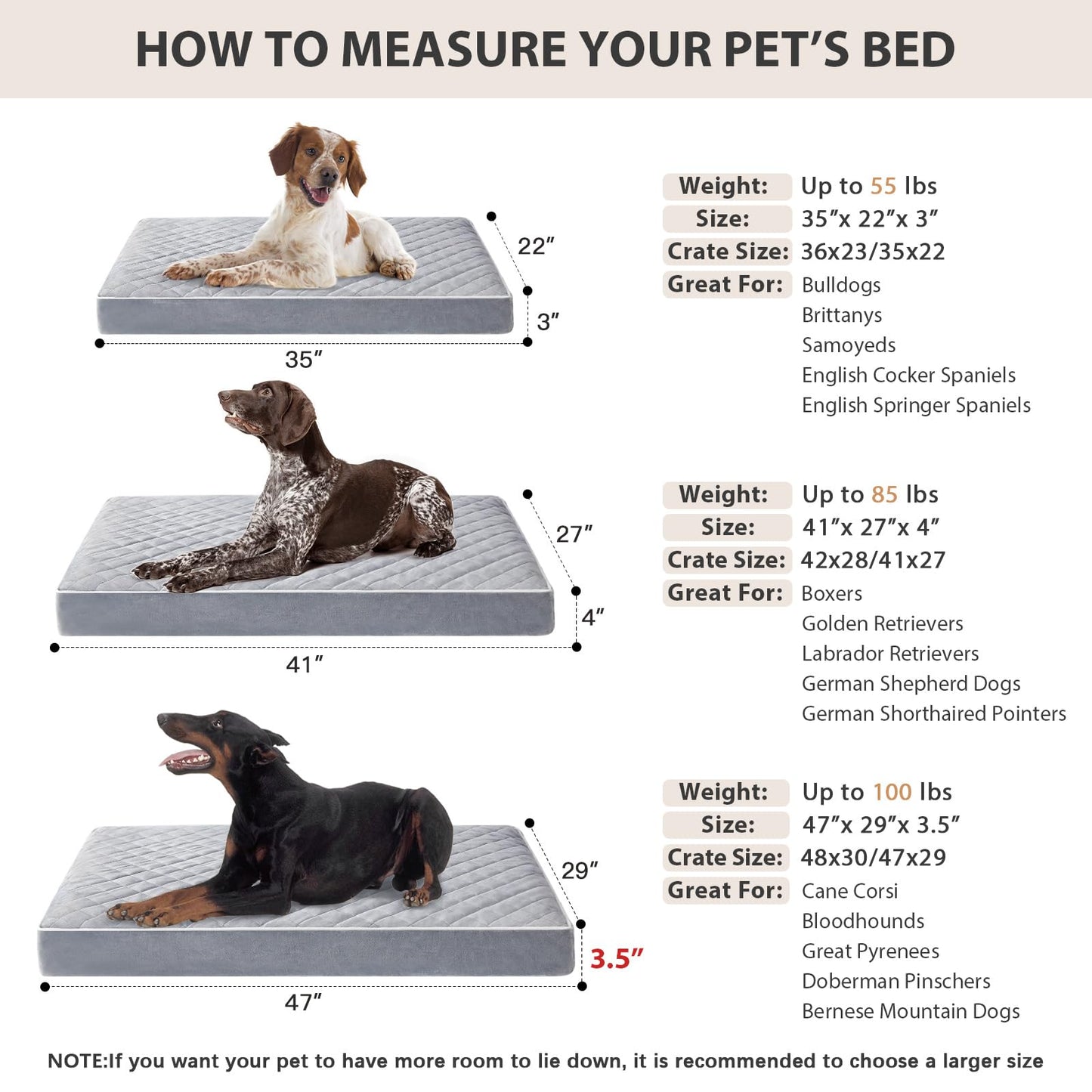 WNPETHOME Orthopedic XXL Dog Beds Large Sized Dog, Waterproof Bed