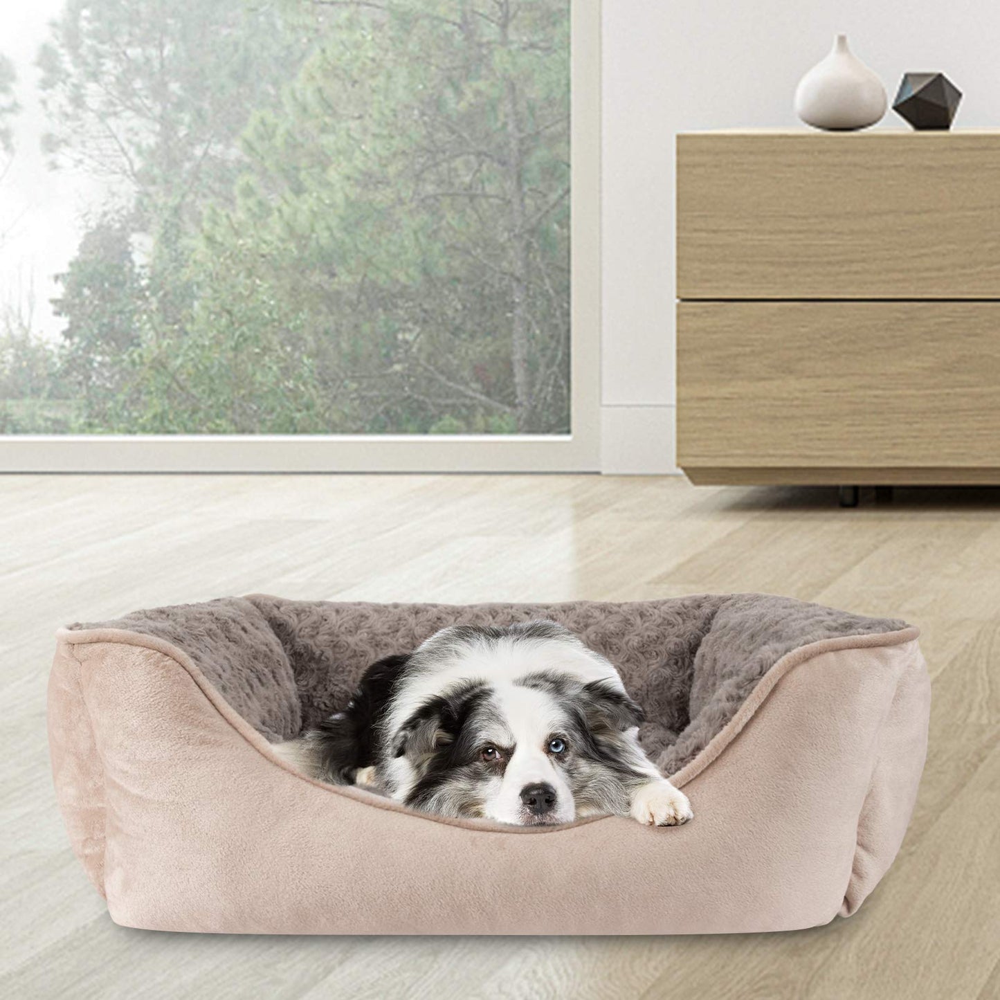 JOEJOY Rectangle Dog Bed for Large Medium Small Dogs Machine Bed
