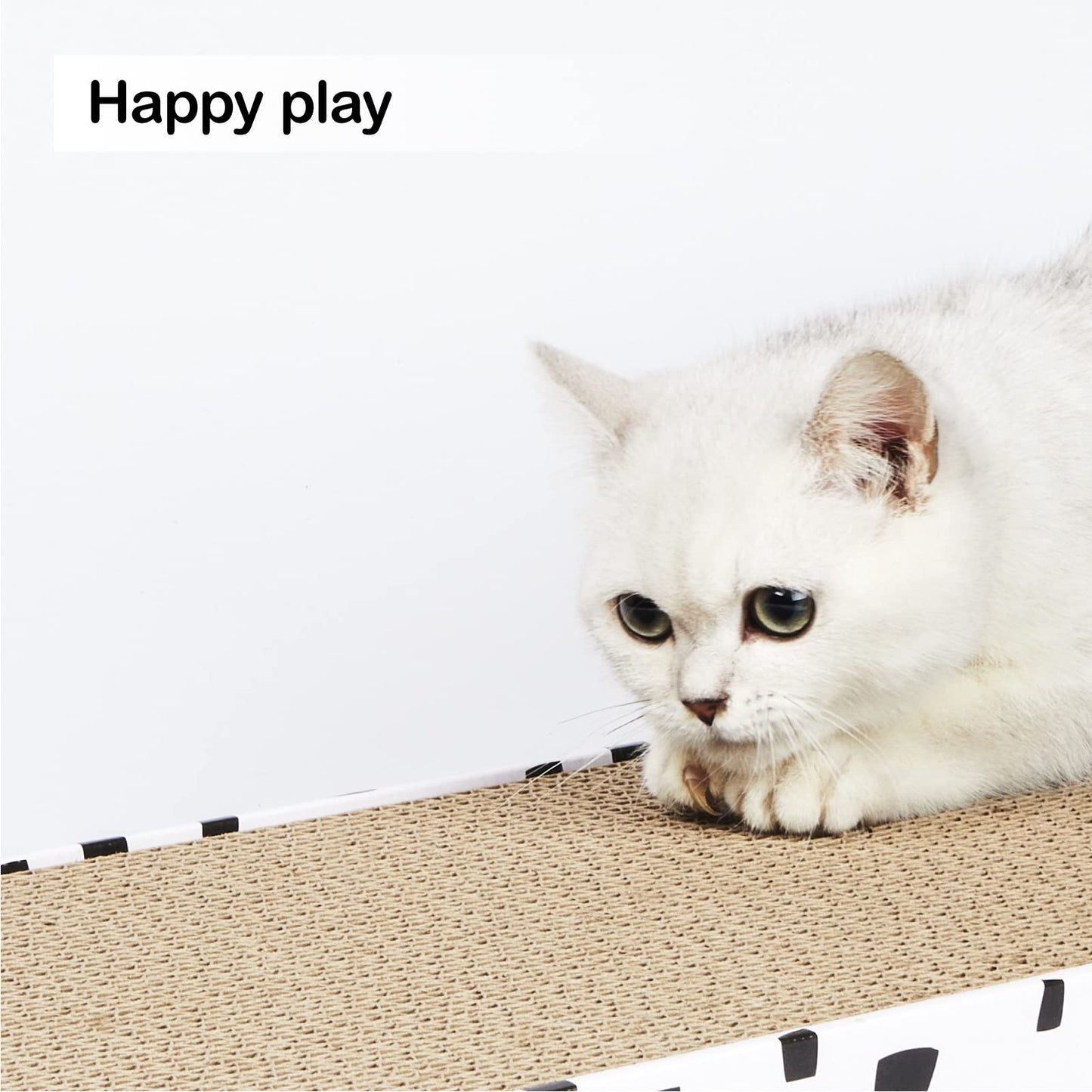 PAWSFANS Cat Scratcher Cardboard Scratch Pad with Box,Durable Bed