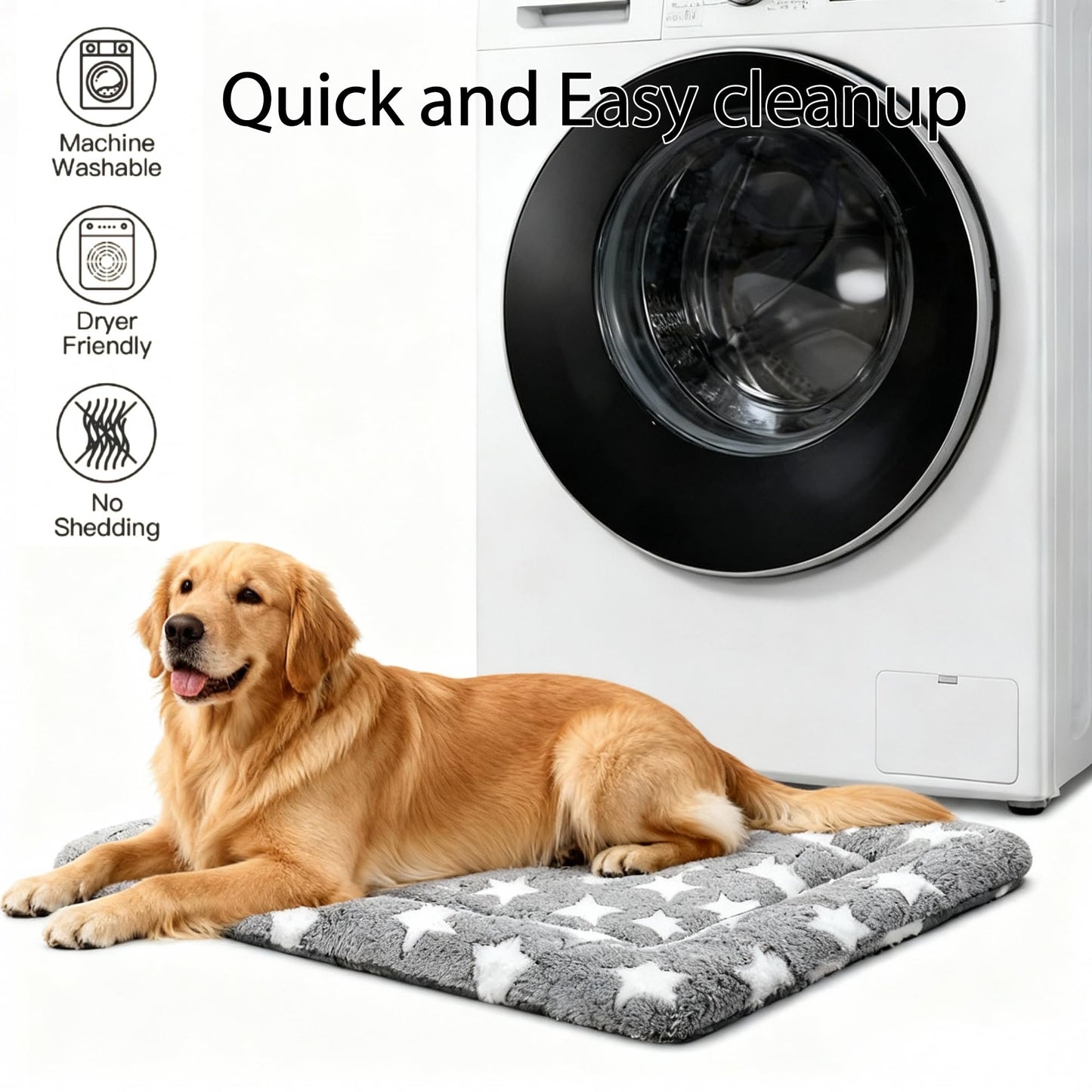 Fogkiss Dog Bed Mat, Reversible Crate Pad Durable Dog Bed Machine Bed