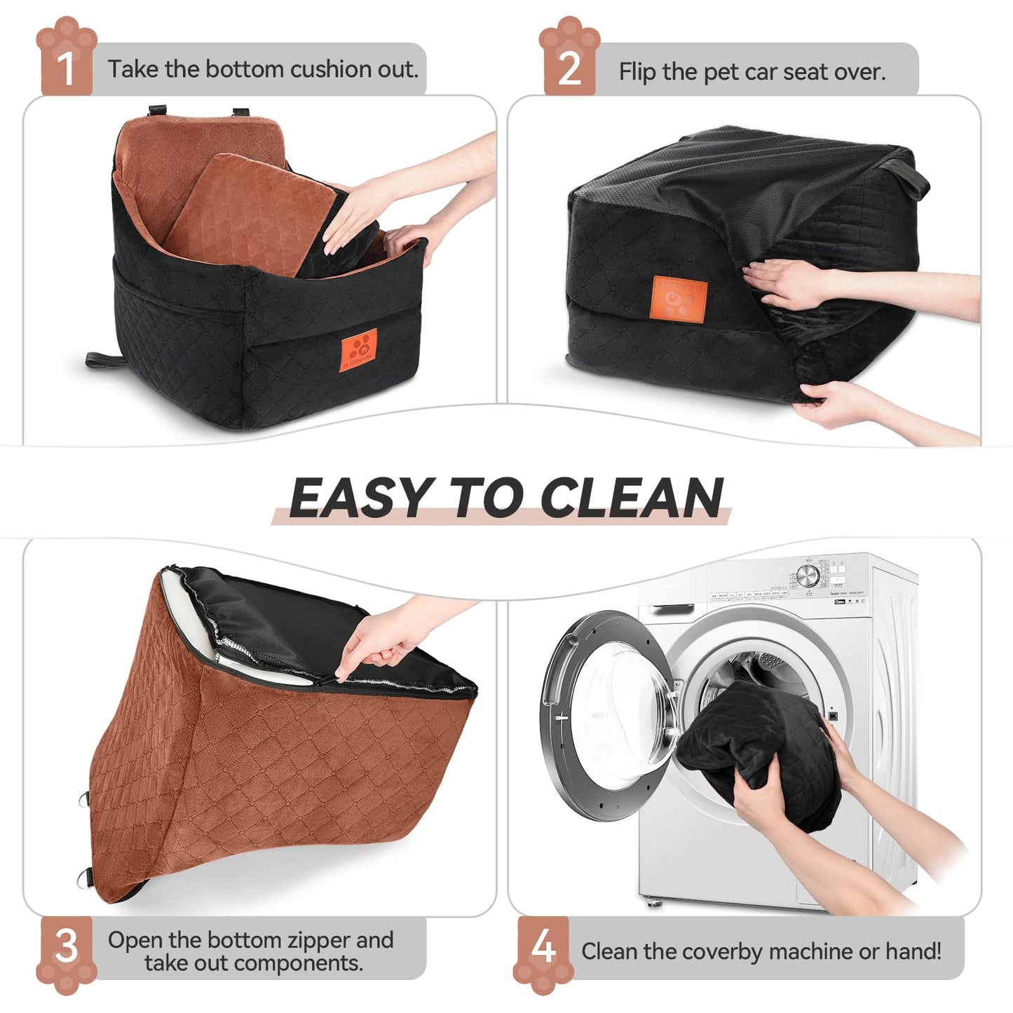 GL GLENSLAVE Dog Car Seat for Small/Medium Dogs, Dog Booster Car Seat