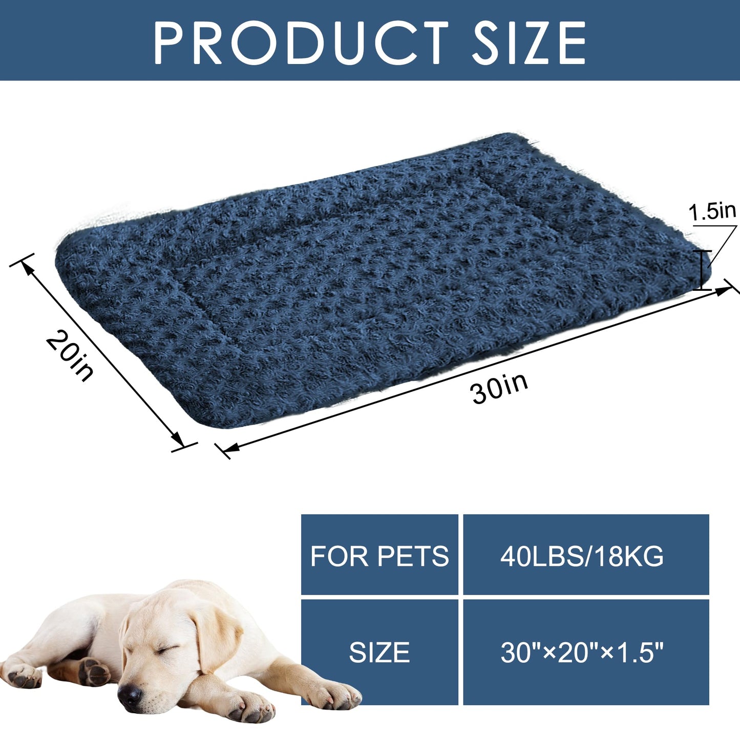 WITTOP Washable Dog Bed Plush Orthopedic Outdoor Crate Mat