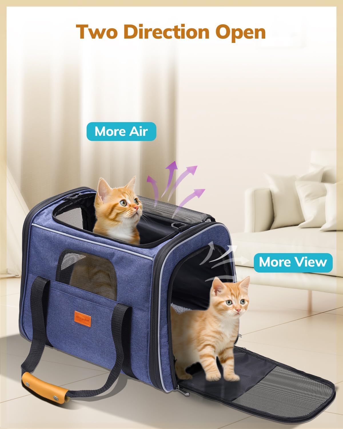 Morpilot Pet Travel Carrier Bag, Soft-Sided Dog Carrier Cat Carrier
