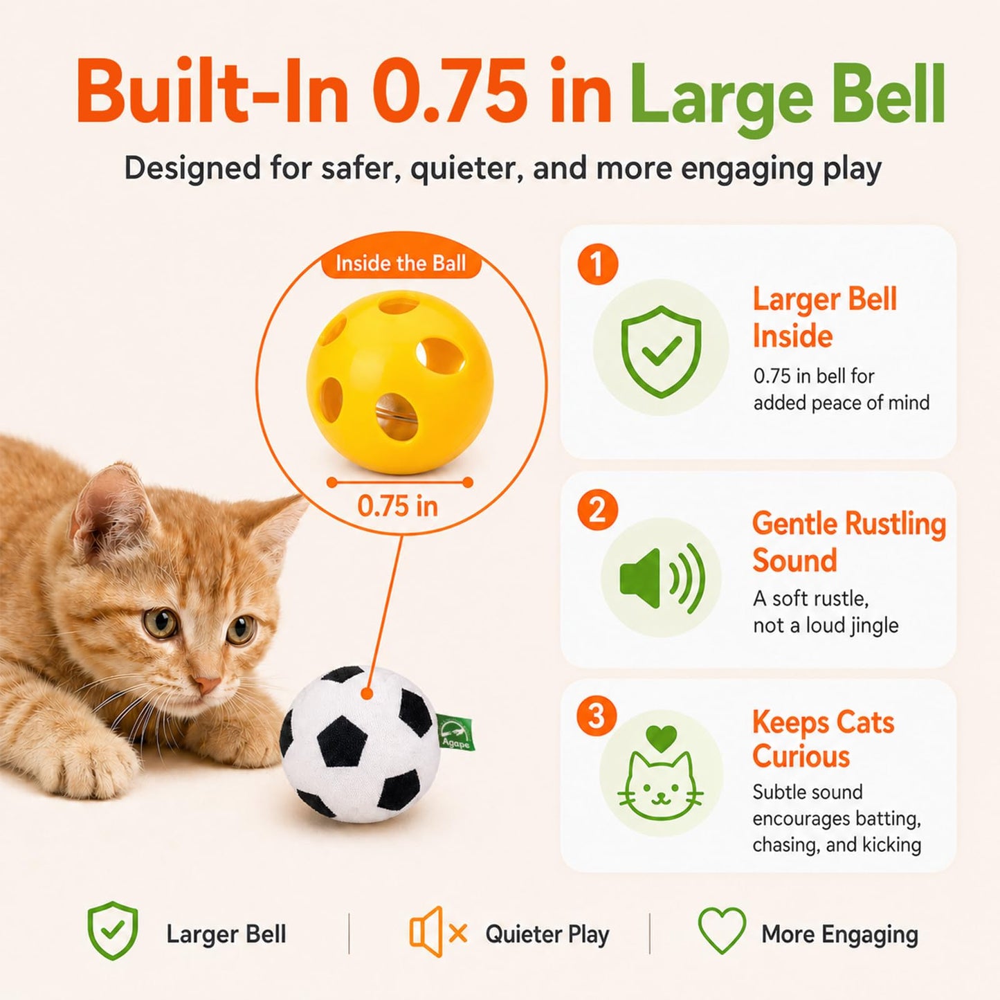 Agape Catnip Silvervine Filled Cat Toys, Interactive Chew Kicker Balls