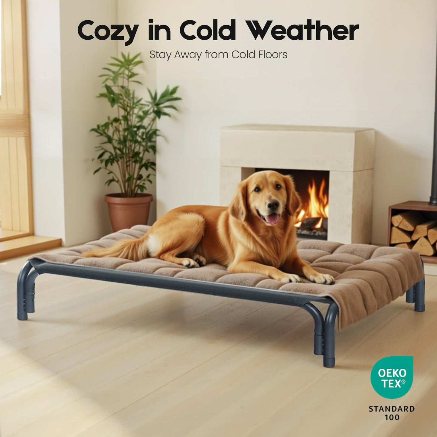 Elevated Dog Bed Raised Outdoor Dog Cot for Extra Bed