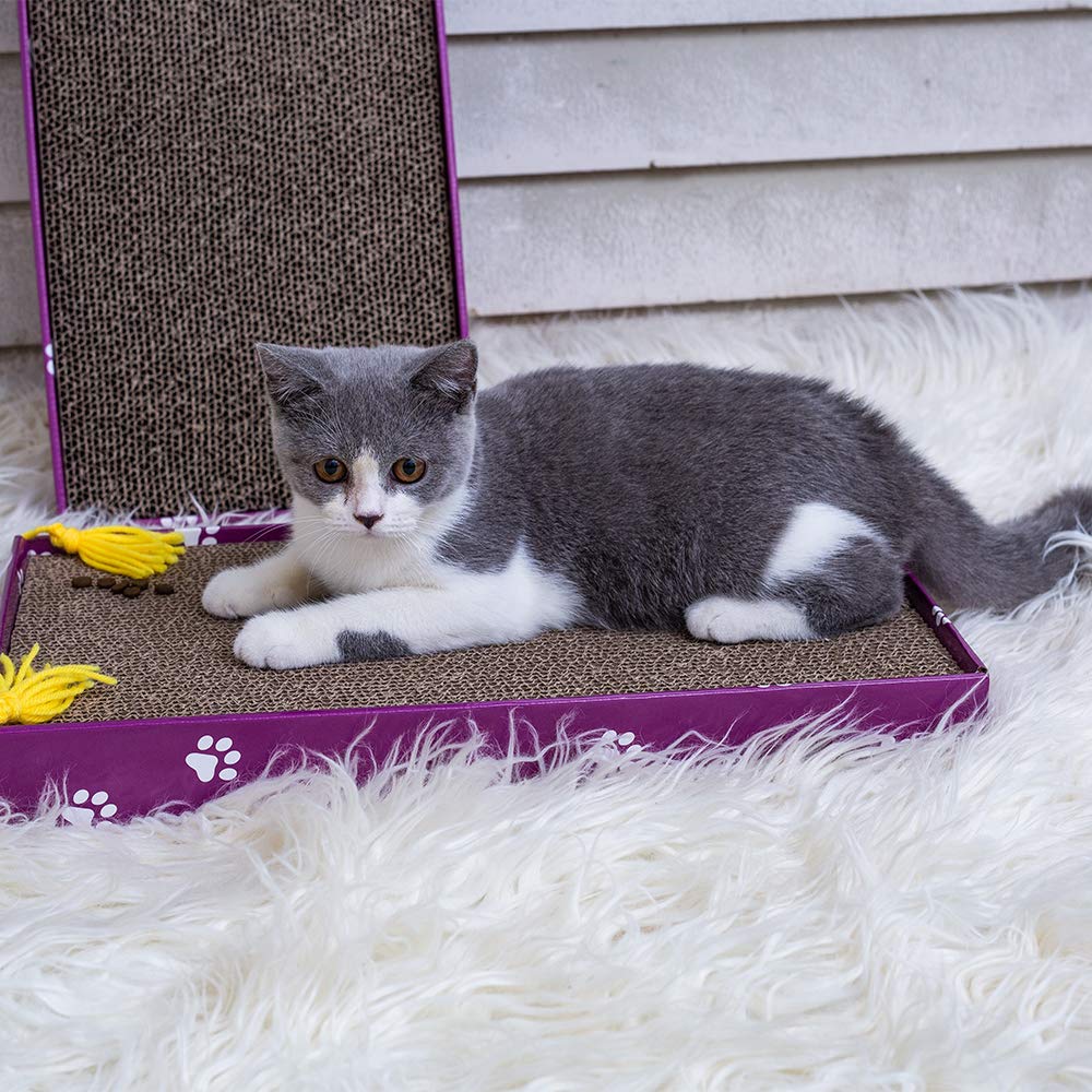 PEEKAB Cat Scratcher Cardboard Wide Scratching Board Reversible Pad