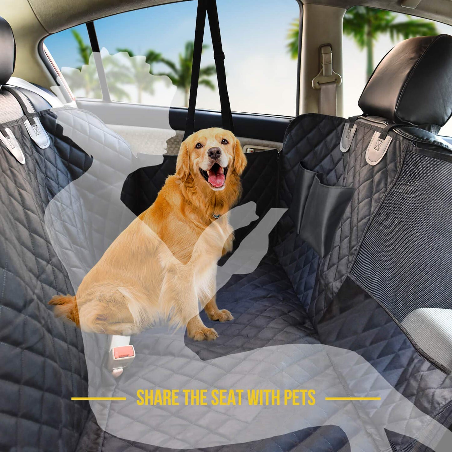 Vailge Dog Car Seat Cover for Back Seat, Waterproof Back Seat
