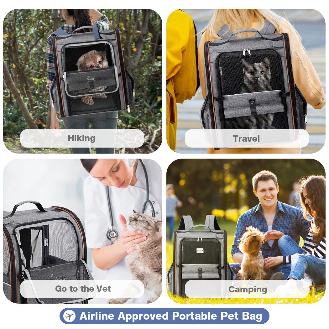 Lekebobor Extra Large Cat Backpack Carrier Expandable Pet Carrier