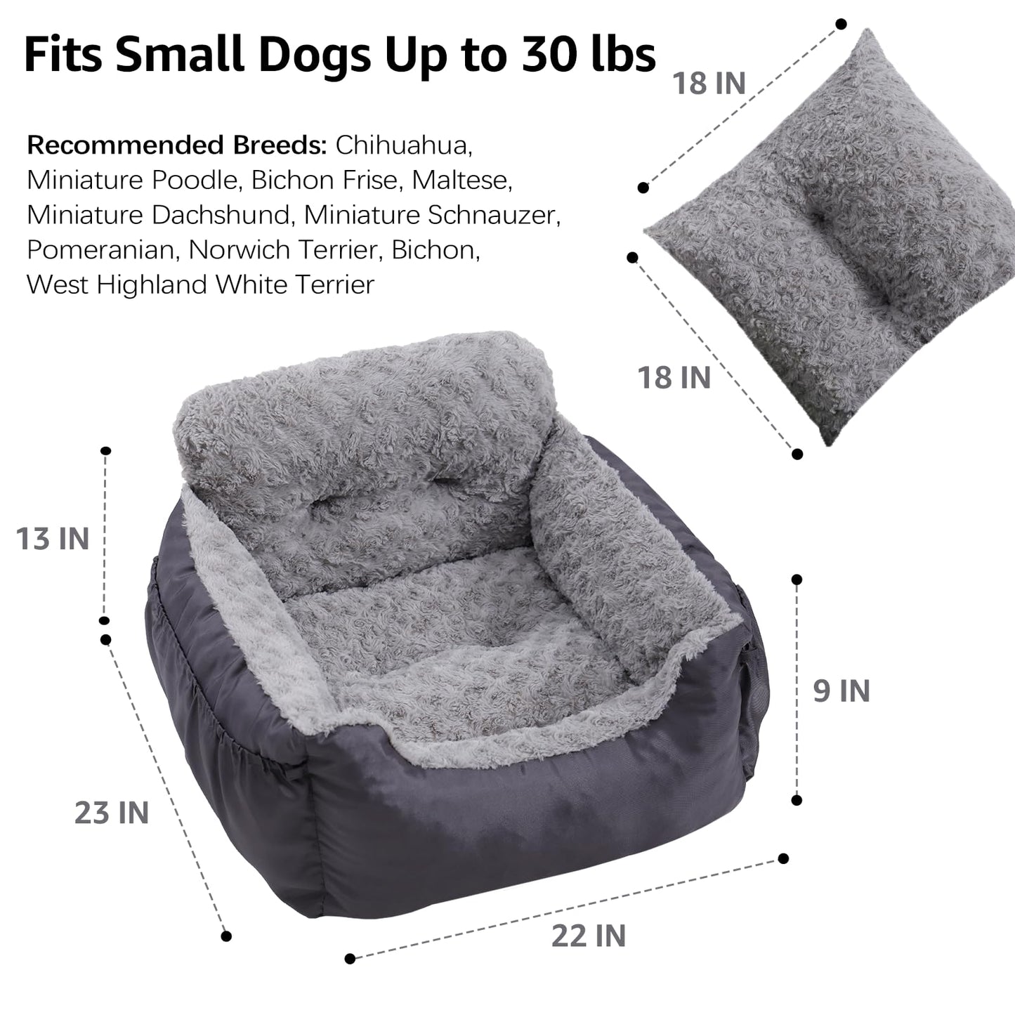 Oiilores Dog Car Seat for Small Dogs, Washable Pet Booster Car Seat
