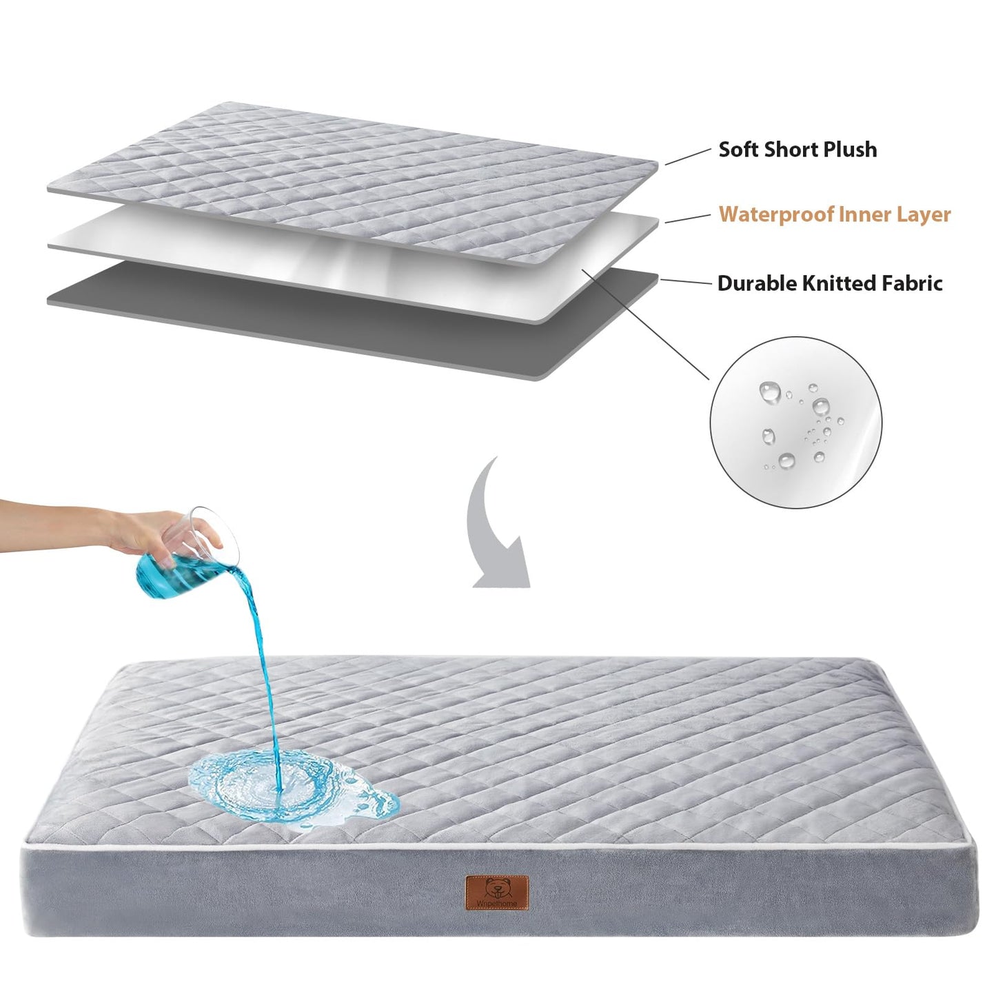 WNPETHOME Orthopedic Giant Dog Beds Large Sized Dog, Waterproof Bed
