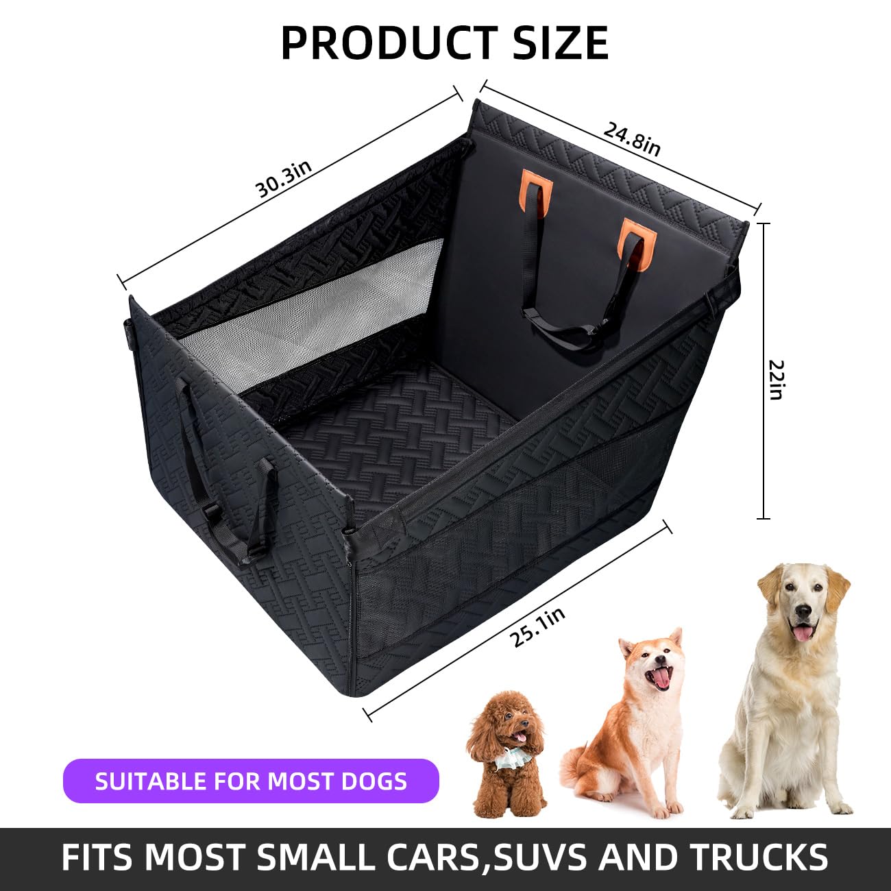 TKYZ Large Dog Car Seat,PU Leather Back Seat Extender Seat