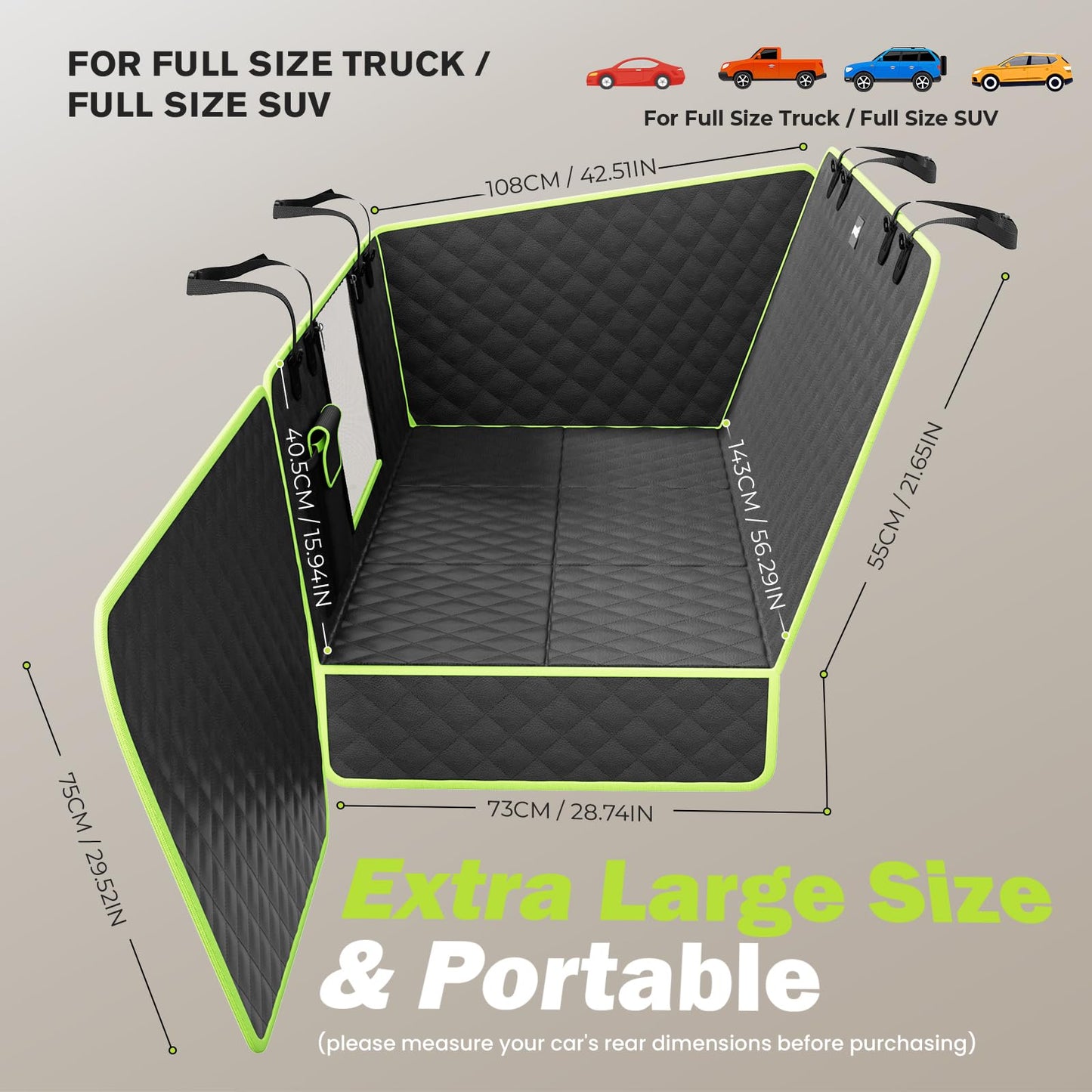 Pecute Back Seat Extender for Dogs 56.29 * Car Window Fixing Seat