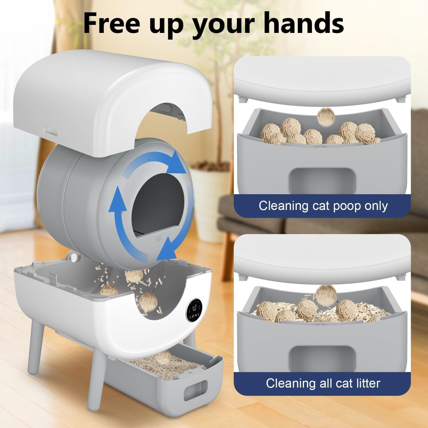 Cumrige Self Cleaning Litter Box, Large Capacity Automatic Cat Litter