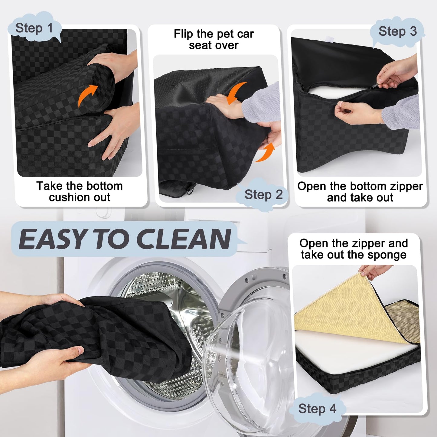 JOEJOY Dog Car Seat for Medium/Large Dogs Reversible Dual-Sided Seat